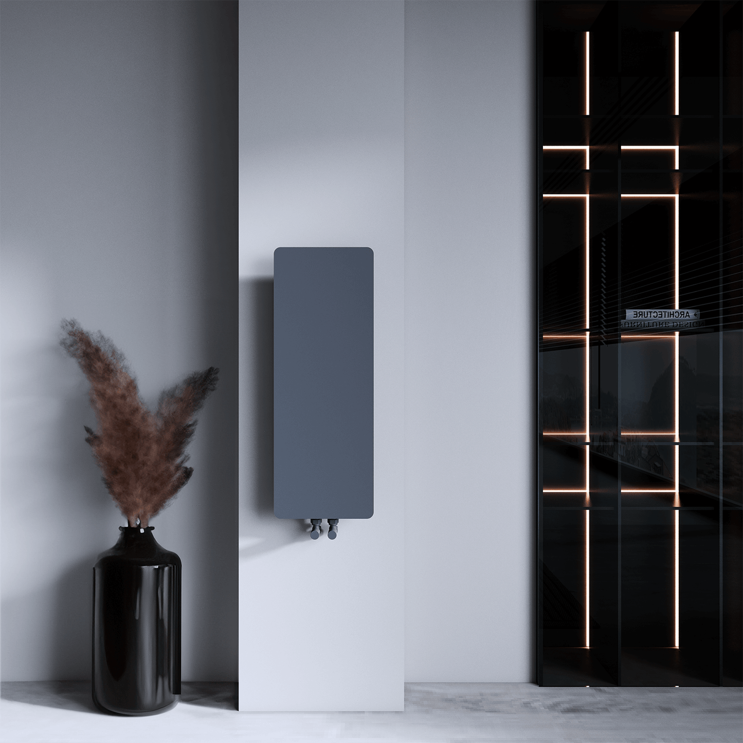 Carisa Croydon Heizkörper, schlankes Design, vertikaler Stahl, modernes Design, dunkelgrau
