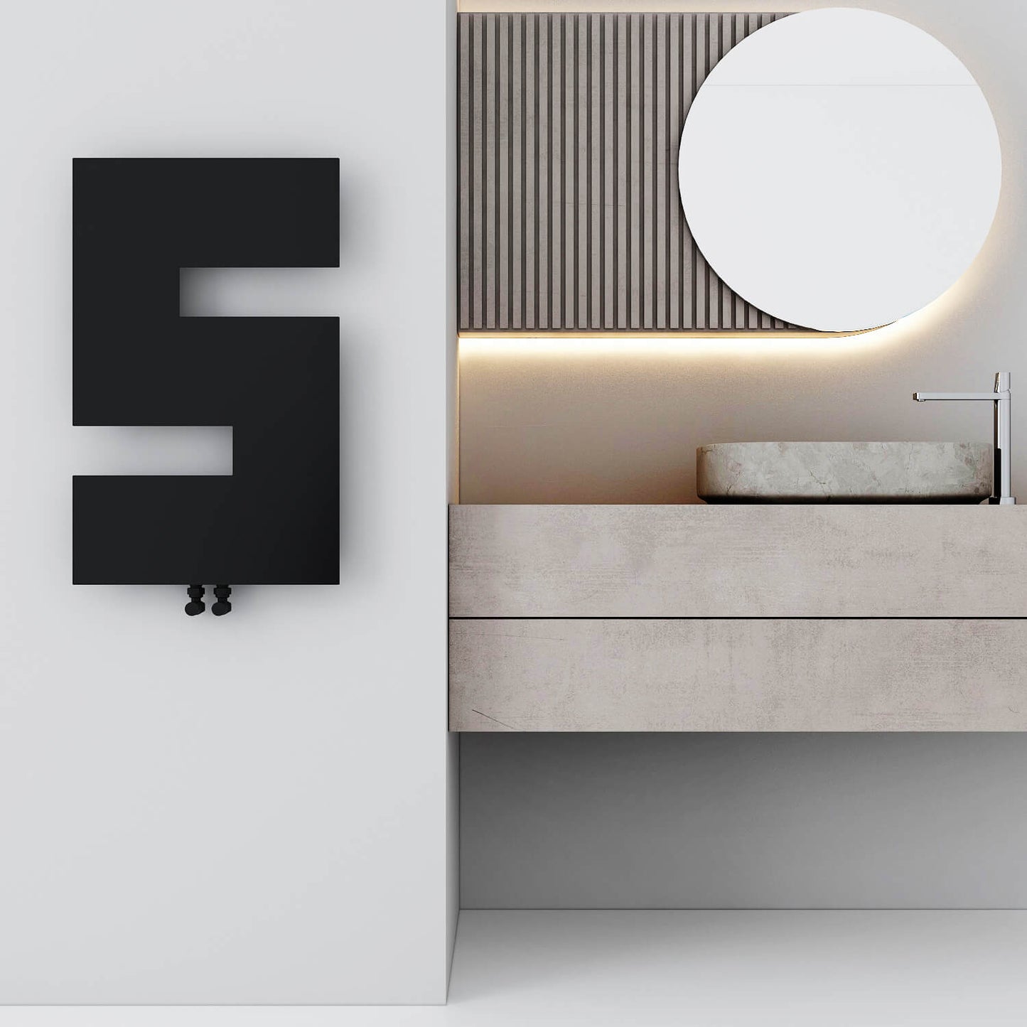Carisa Stirling Slim Design-Heizkörper aus vertikalem Stahl, modernes Design, Schwarz