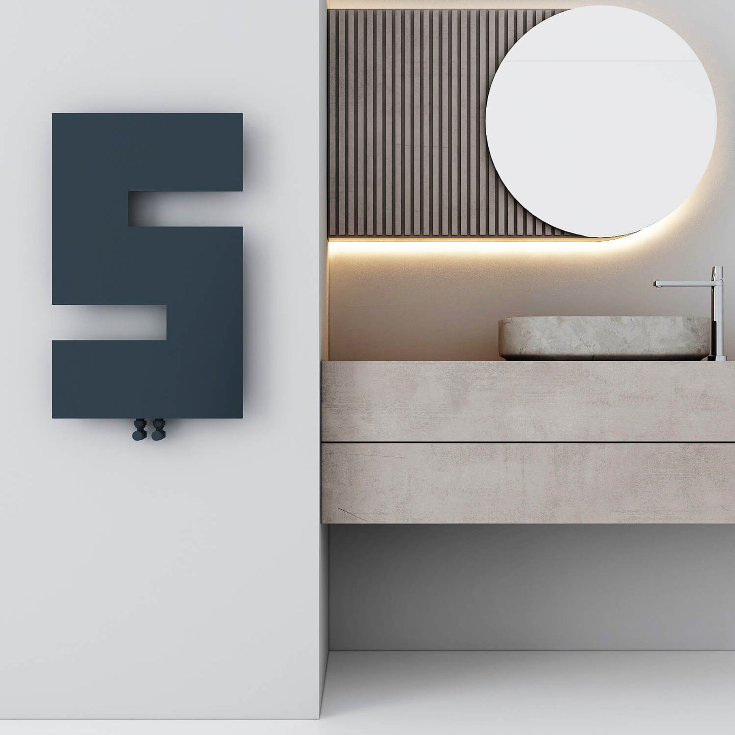 Carisa Stirling Slim Design-Heizkörper aus vertikalem Stahl, modernes Design, Anthrazit