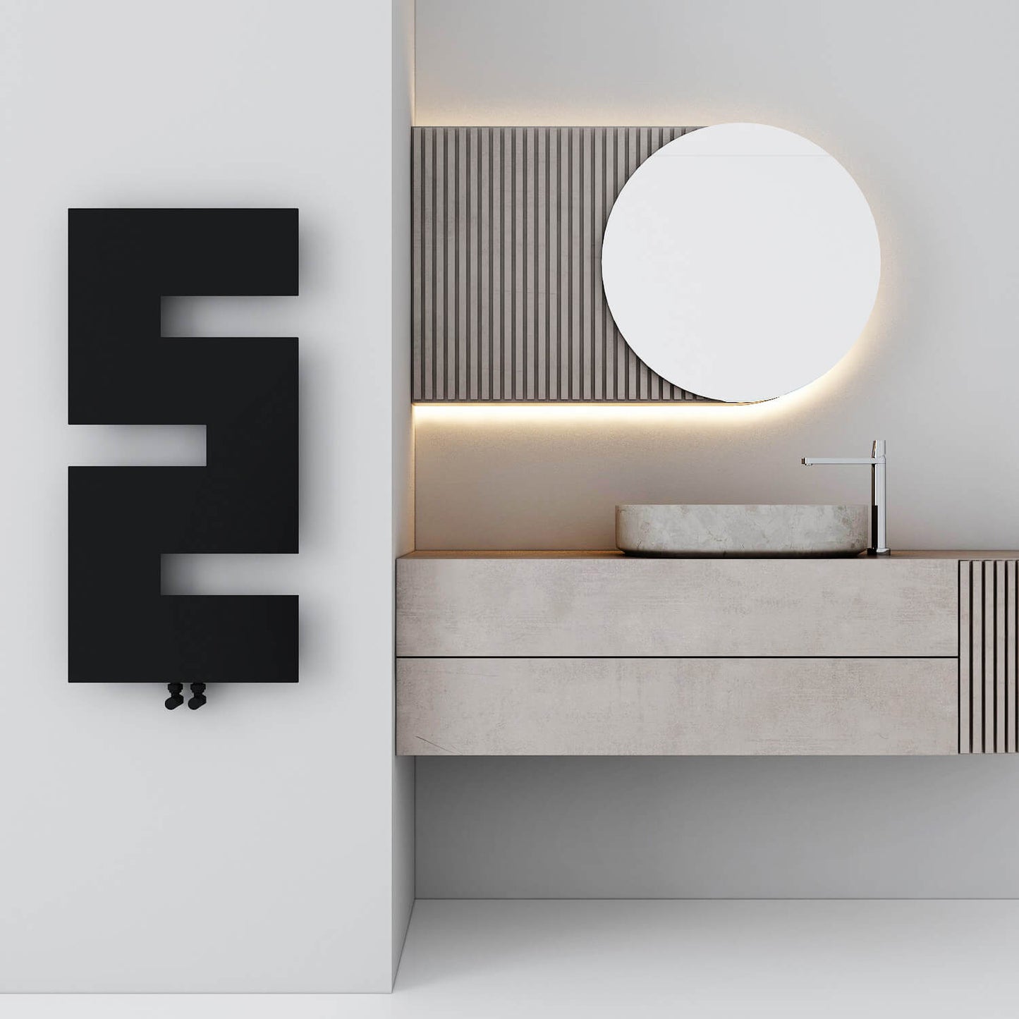 Carisa Stirling Slim Design-Heizkörper aus vertikalem Stahl, modernes Design, Schwarz