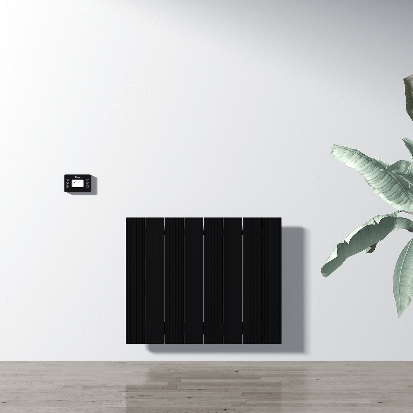 Carisa Boreas M Horizontaler elektrischer Heizkörper, modernes Design, Schwarz