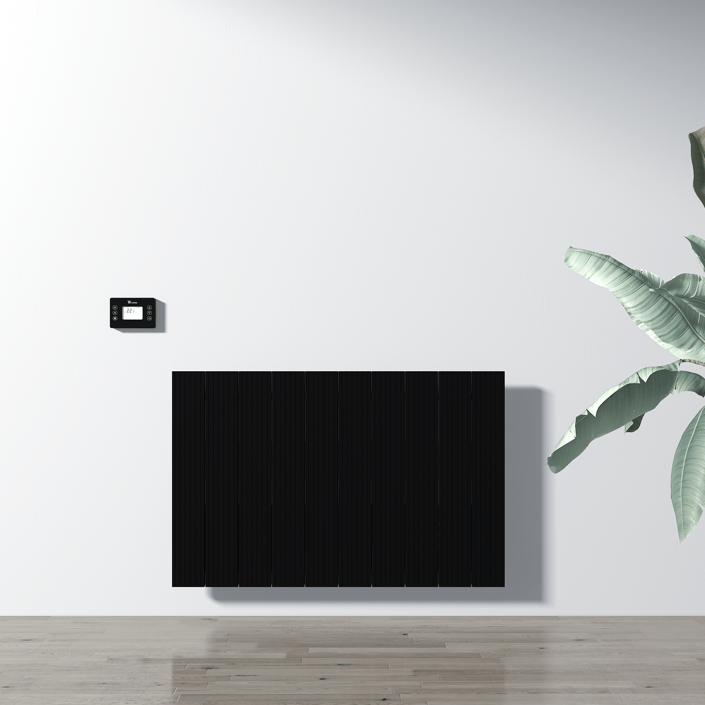 Carisa Boreas M Horizontaler elektrischer Heizkörper, modernes Design, Schwarz