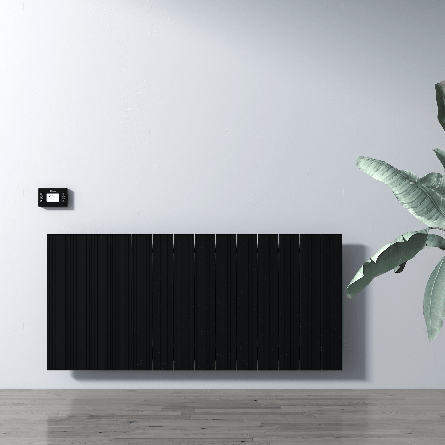 Carisa Boreas M Horizontaler elektrischer Heizkörper, modernes Design, Schwarz