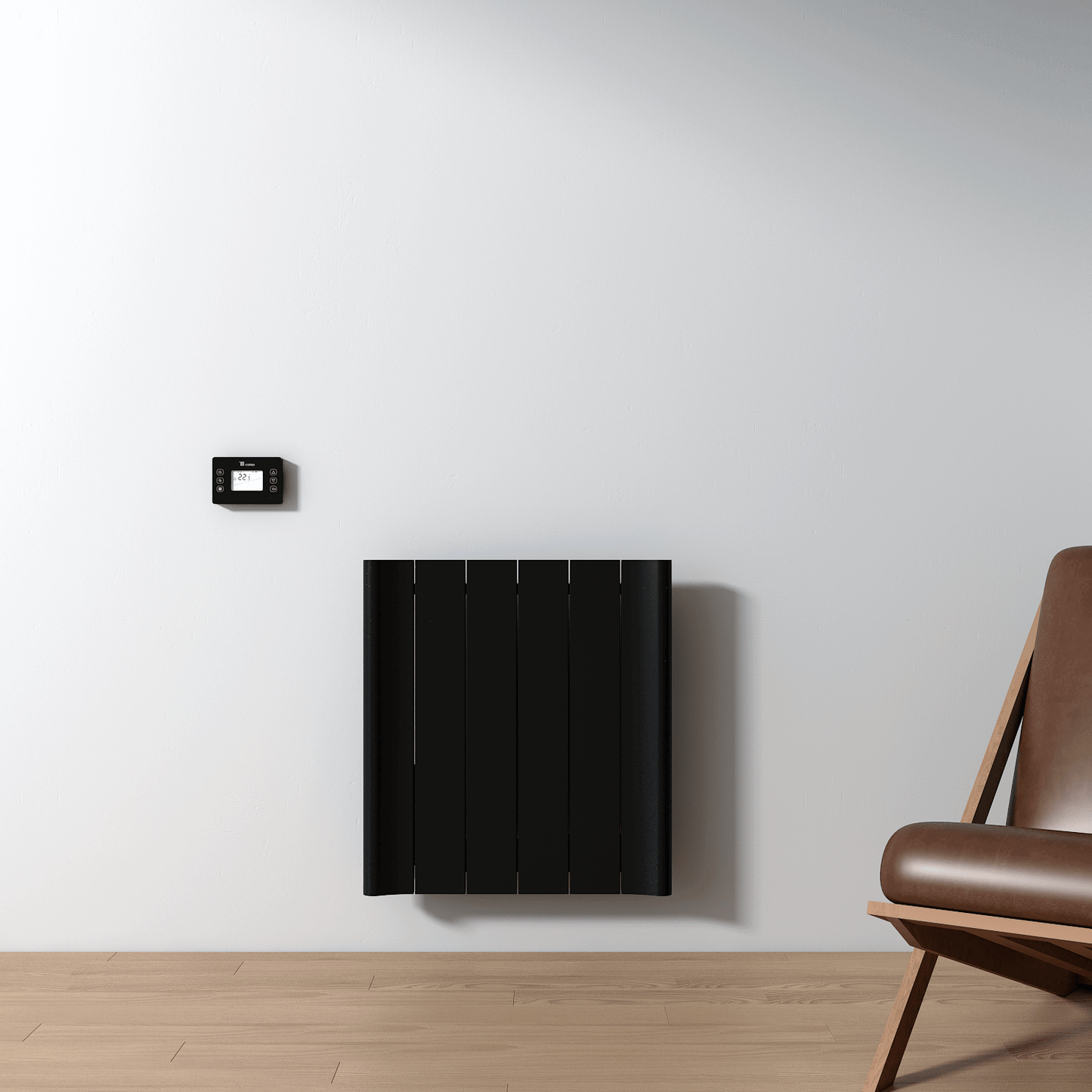 Carisa Boreas B Horizontaler elektrischer Heizkörper, modernes Design, Schwarz