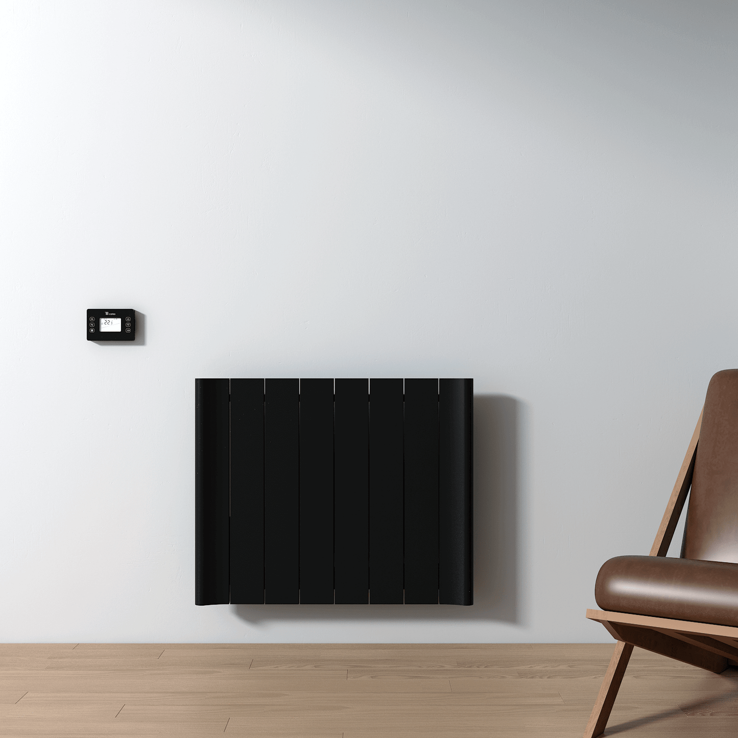 Carisa Boreas B Horizontaler elektrischer Heizkörper, modernes Design, Schwarz