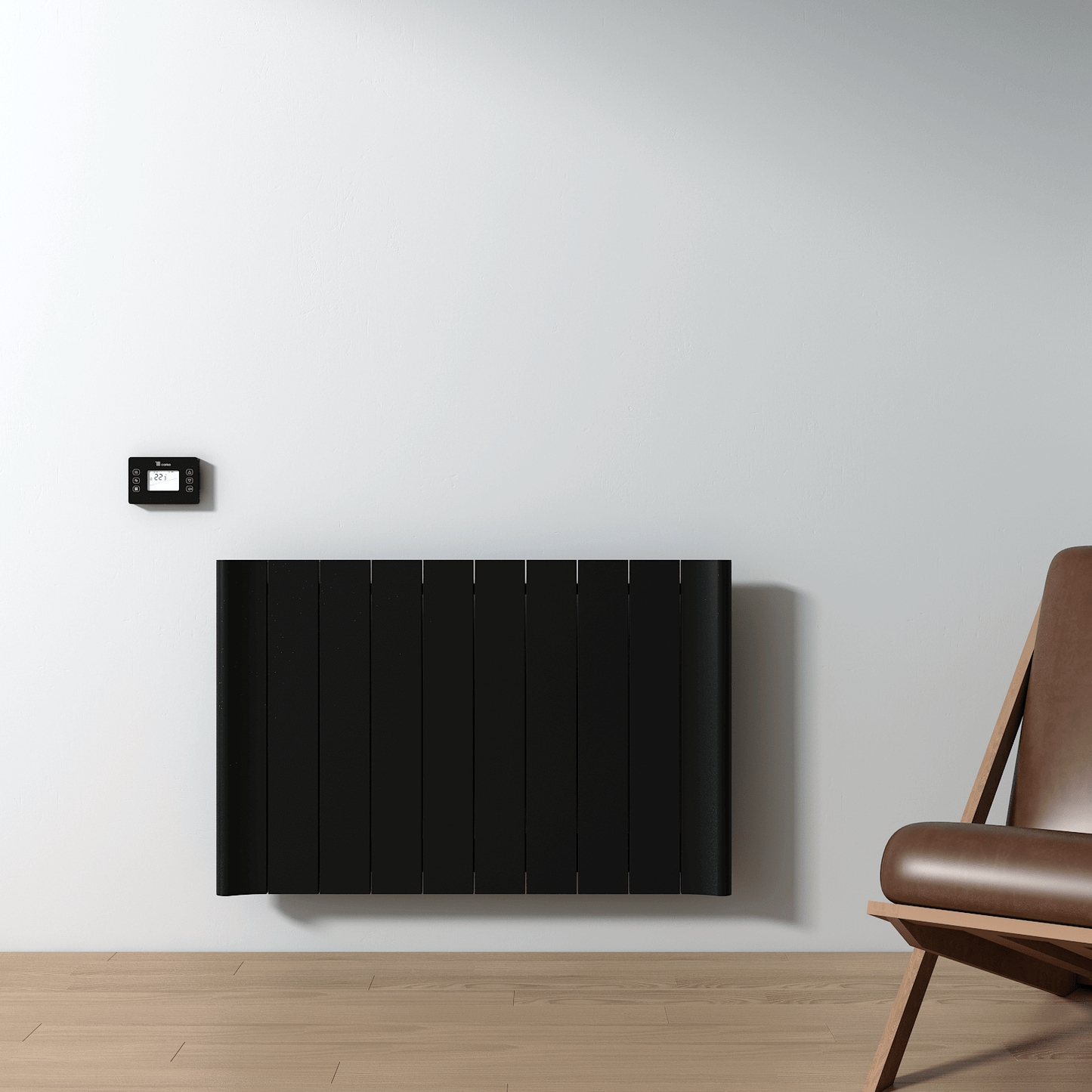Carisa Boreas B Horizontaler elektrischer Heizkörper, modernes Design, Schwarz