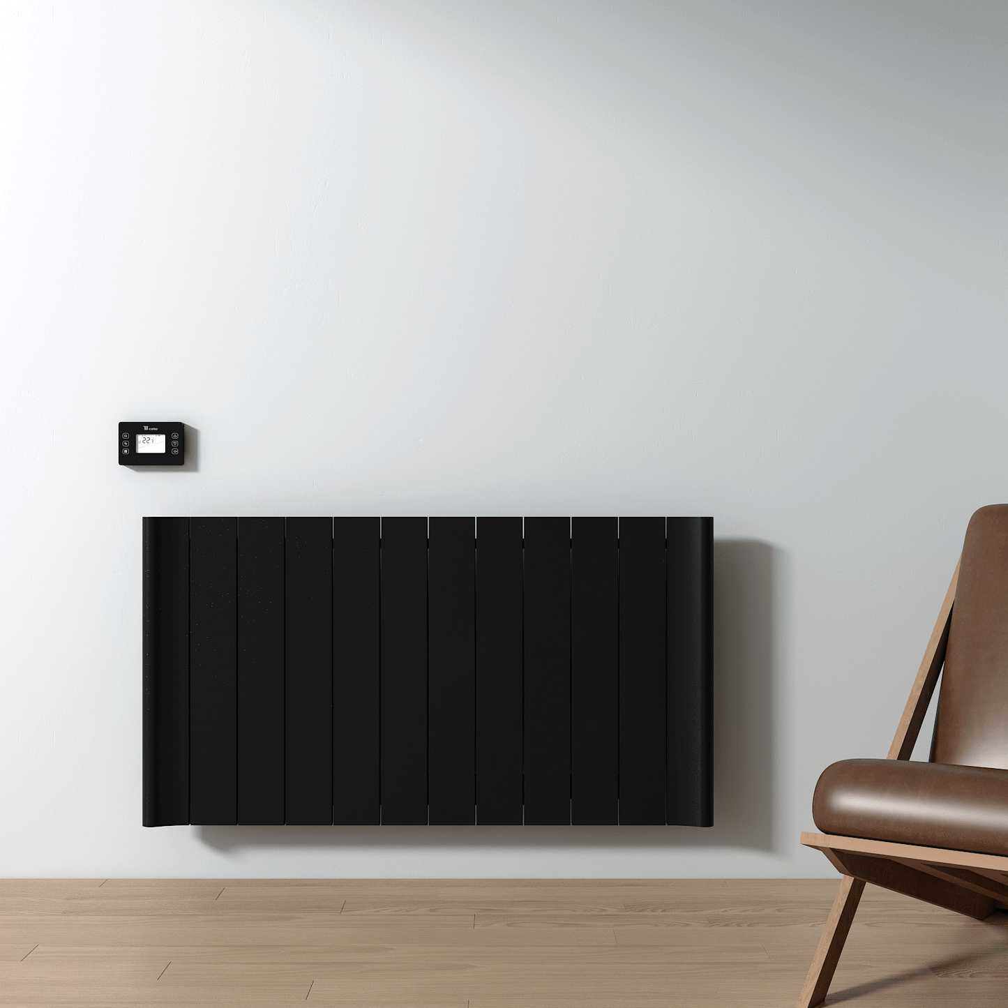 Carisa Boreas B Horizontaler elektrischer Heizkörper, modernes Design, Schwarz