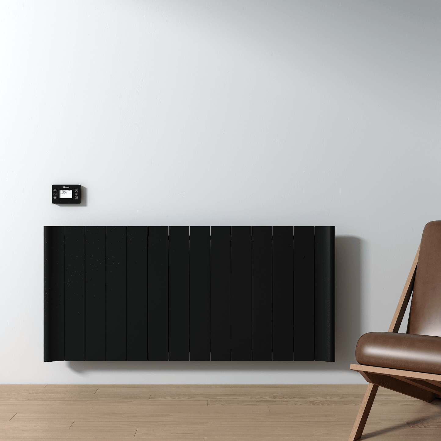 Carisa Boreas B Horizontaler elektrischer Heizkörper, modernes Design, Schwarz