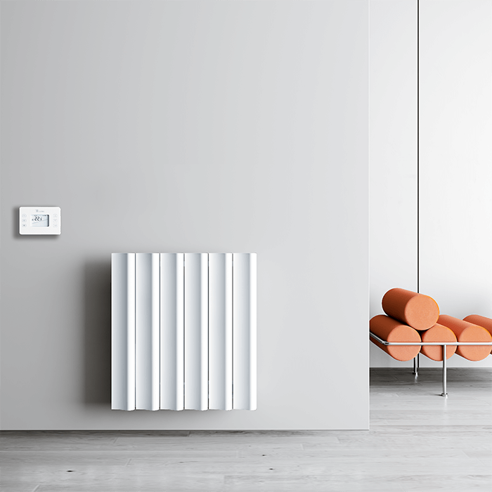 Carisa Boreas S Horizontaler elektrischer Heizkörper, modernes Design, Weiß