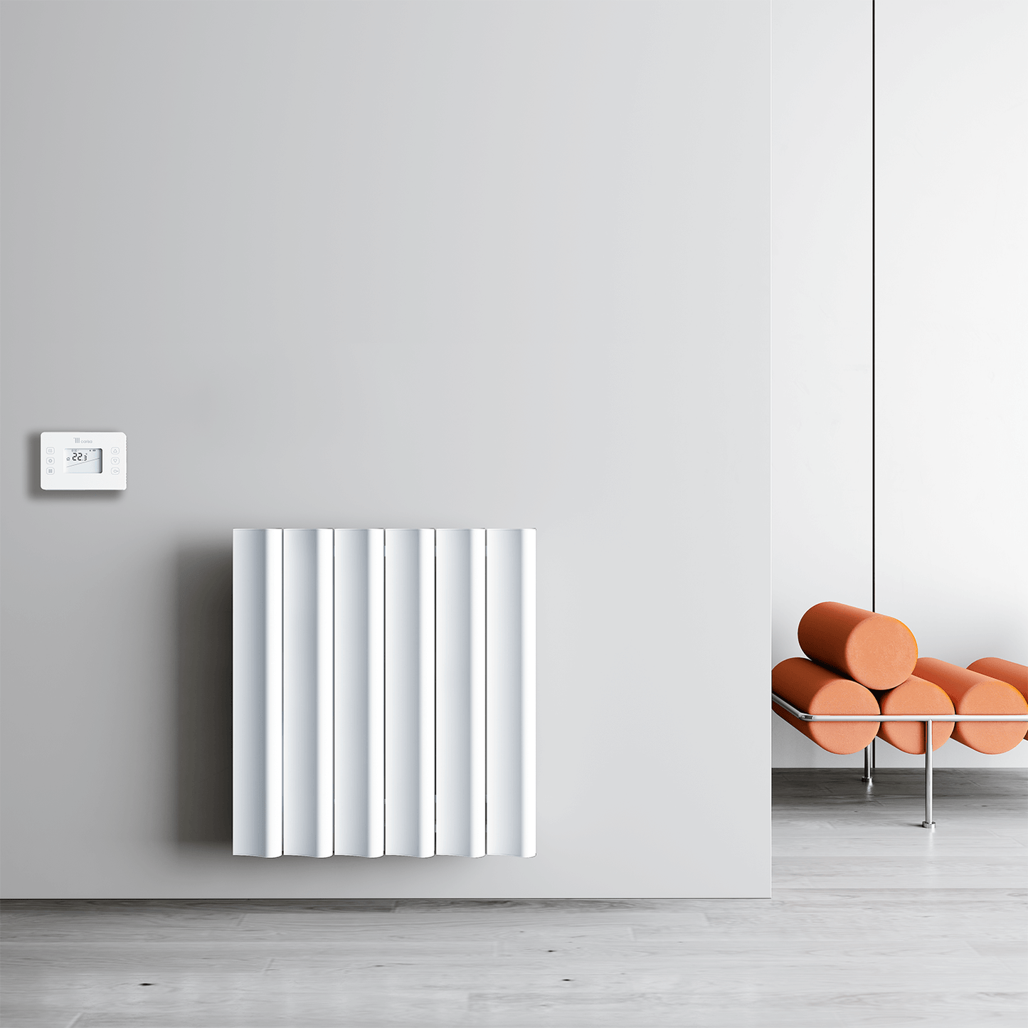 Carisa Boreas S Horizontaler elektrischer Heizkörper, modernes Design, Weiß