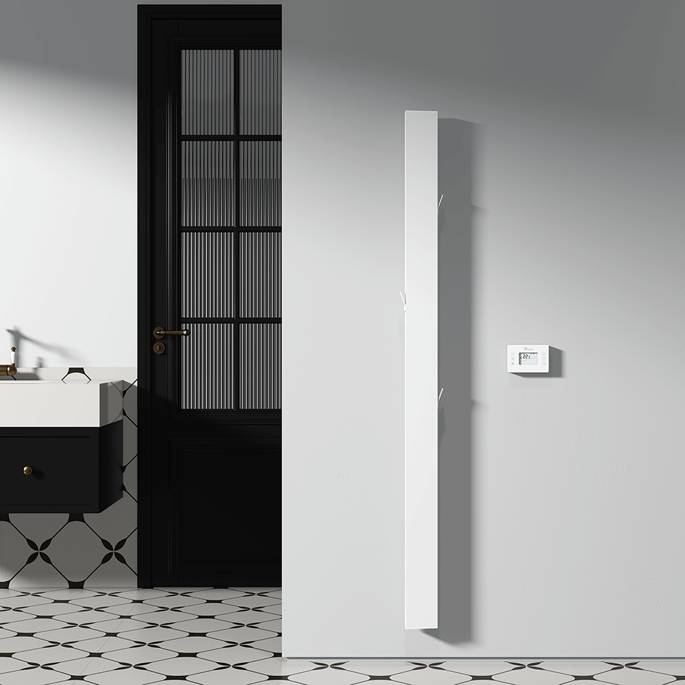 Carisa Boreas Notus S Vertikaler elektrischer Heizkörper, modernes Design, Weiß