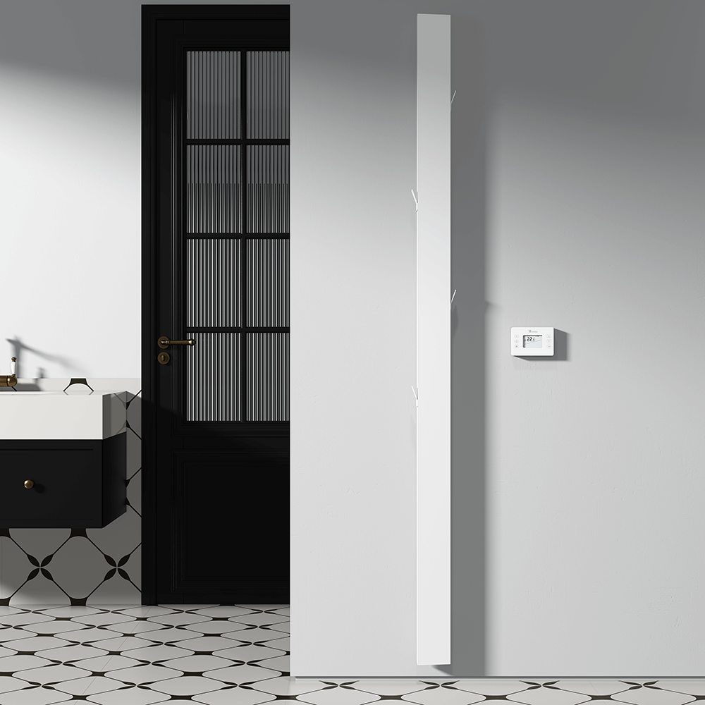 Carisa Boreas Notus S Vertikaler elektrischer Heizkörper, modernes Design, Weiß