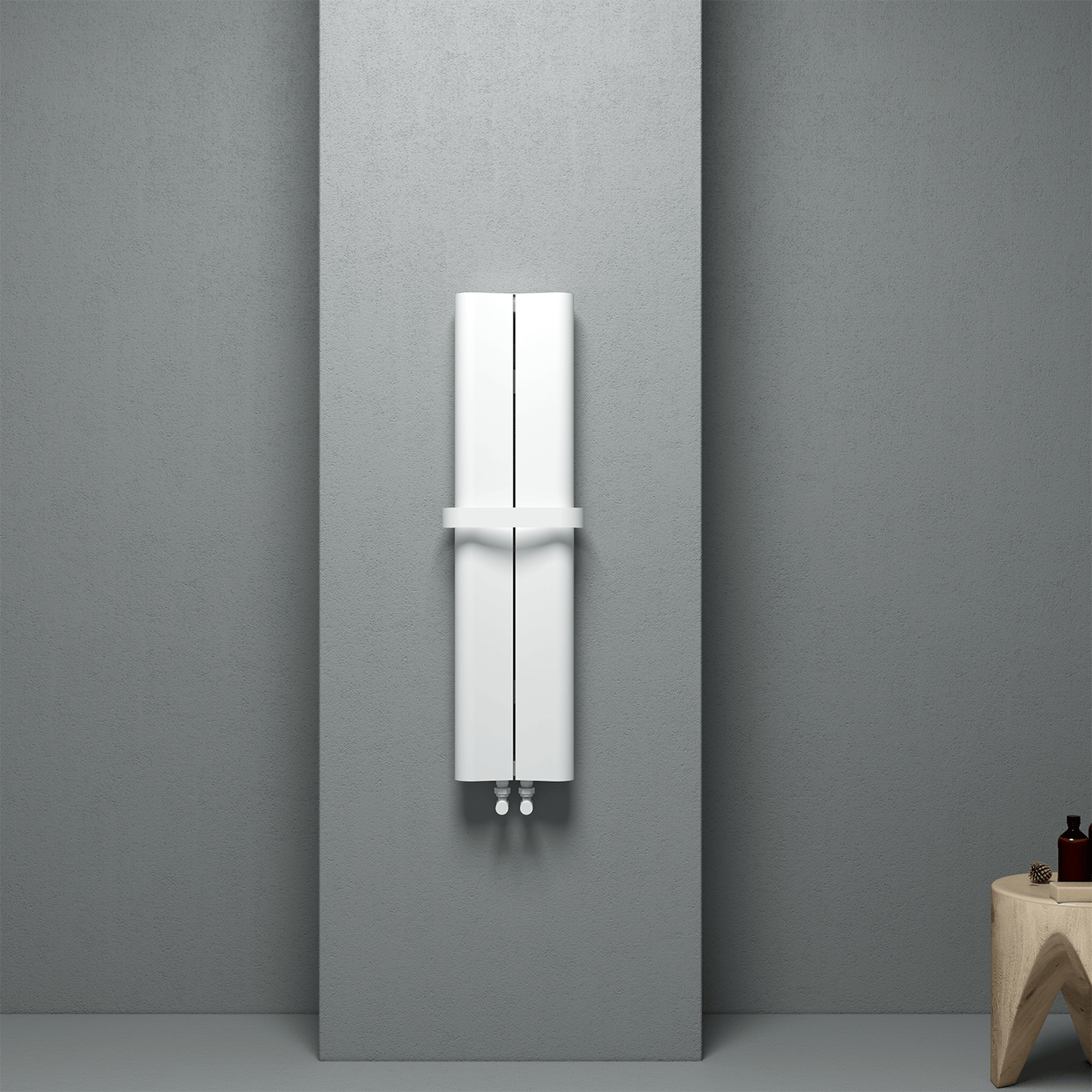 Carisa Curvy Bad-Handtuchwärmer aus Aluminium, modernes Design, Weiß