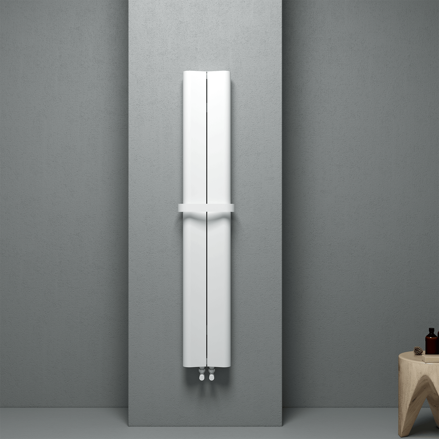 Carisa Curvy Bad-Handtuchwärmer aus Aluminium, modernes Design, Weiß