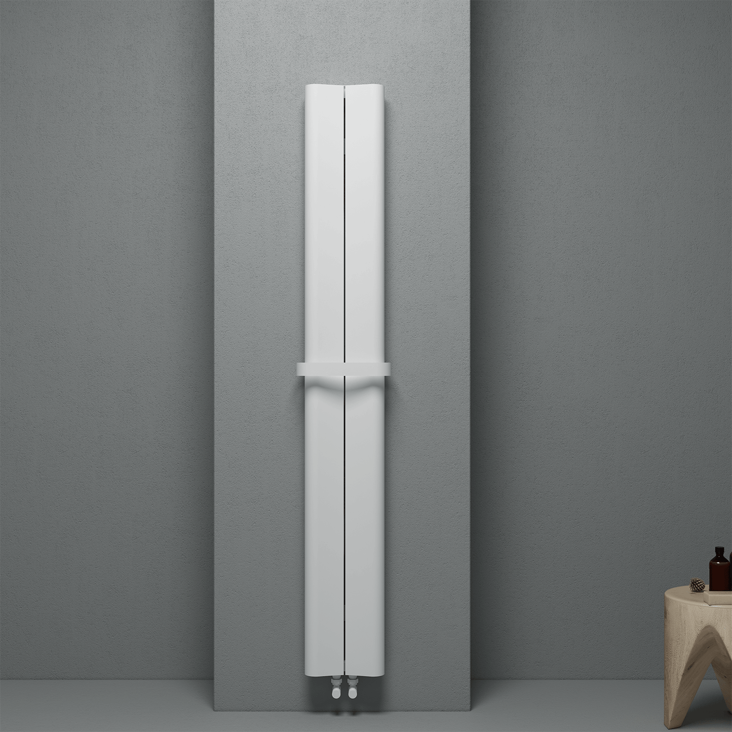 Carisa Curvy Bad-Handtuchwärmer aus Aluminium, modernes Design, Weiß