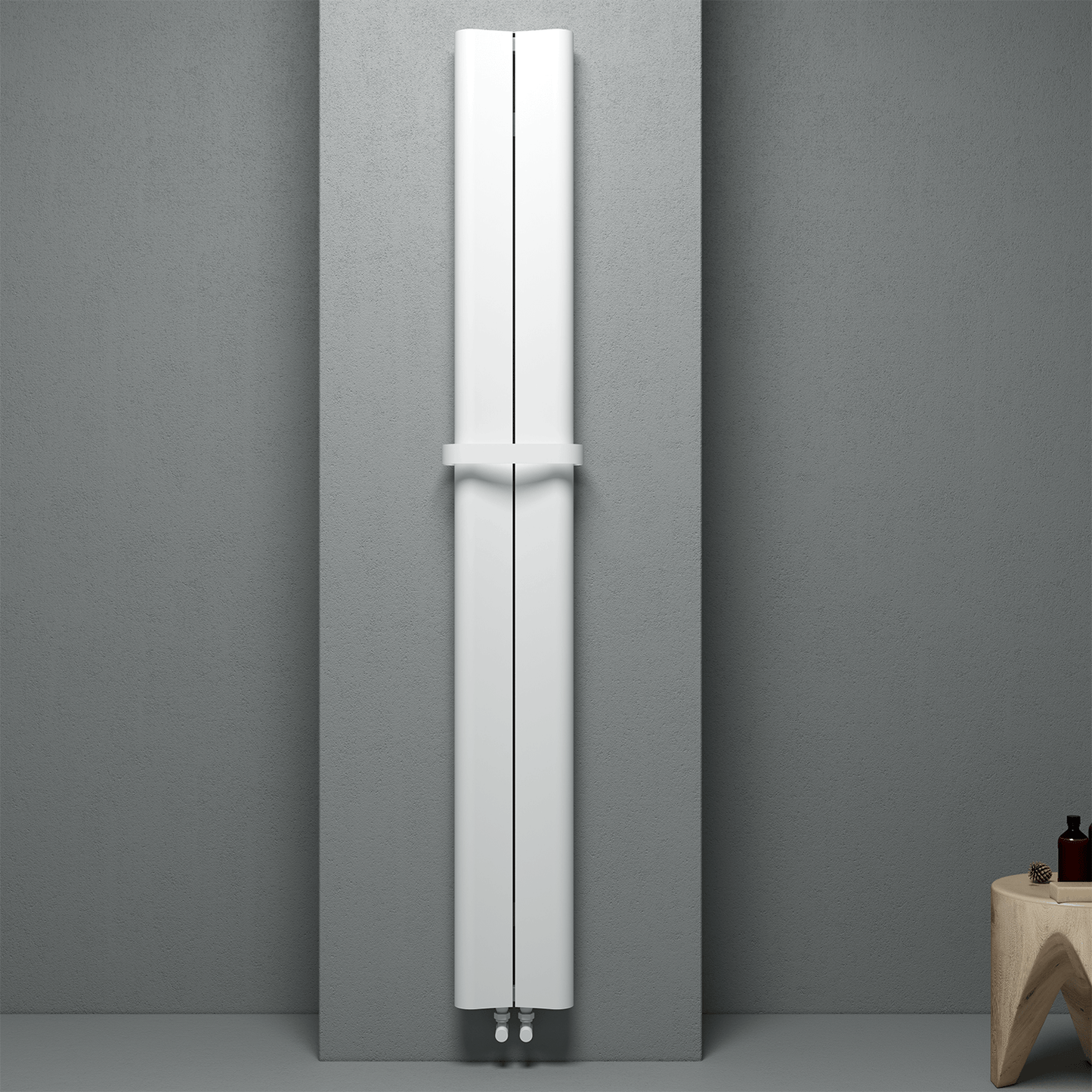 Carisa Curvy Bad-Handtuchwärmer aus Aluminium, modernes Design, Weiß