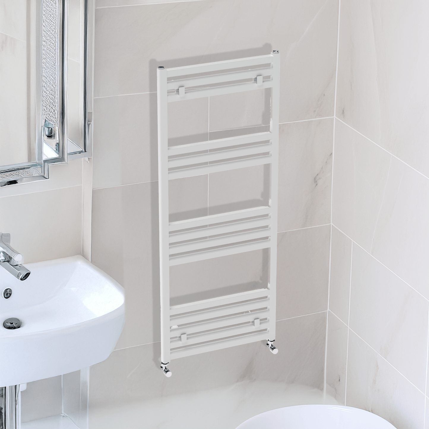 Carisa Fame Handtuchwärmer aus Aluminium, modernes Design, Weiß