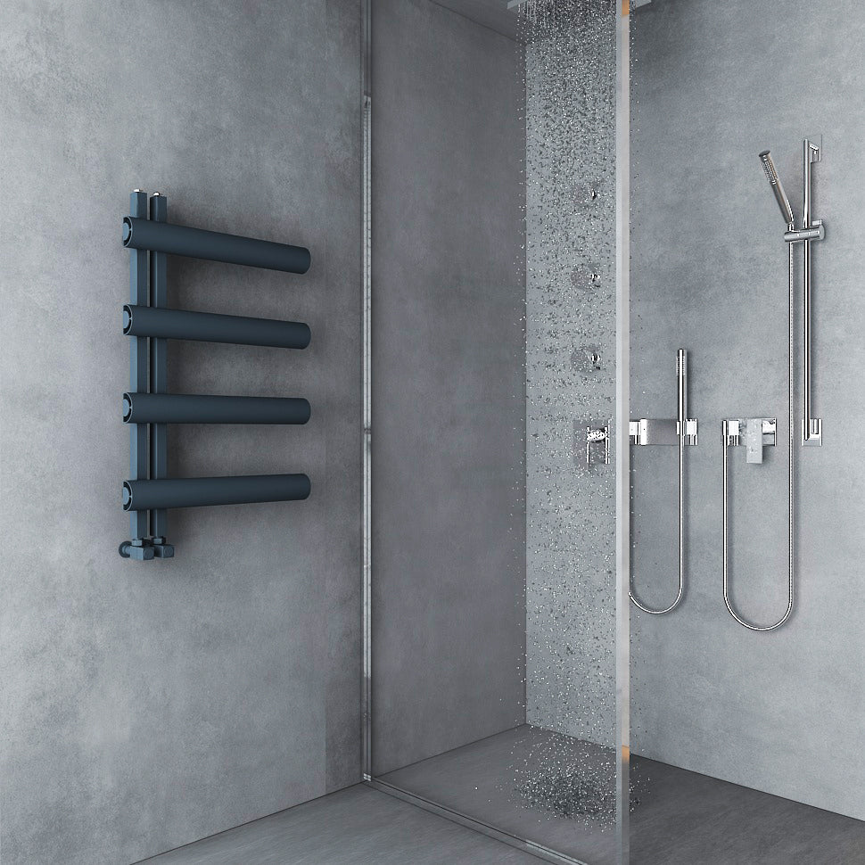 Carisa Moon L Handtuchwärmer aus Aluminium, modernes Design, Anthrazit