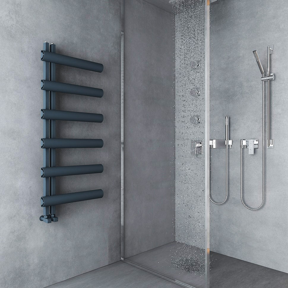 Carisa Moon L Handtuchwärmer aus Aluminium, modernes Design, Anthrazit