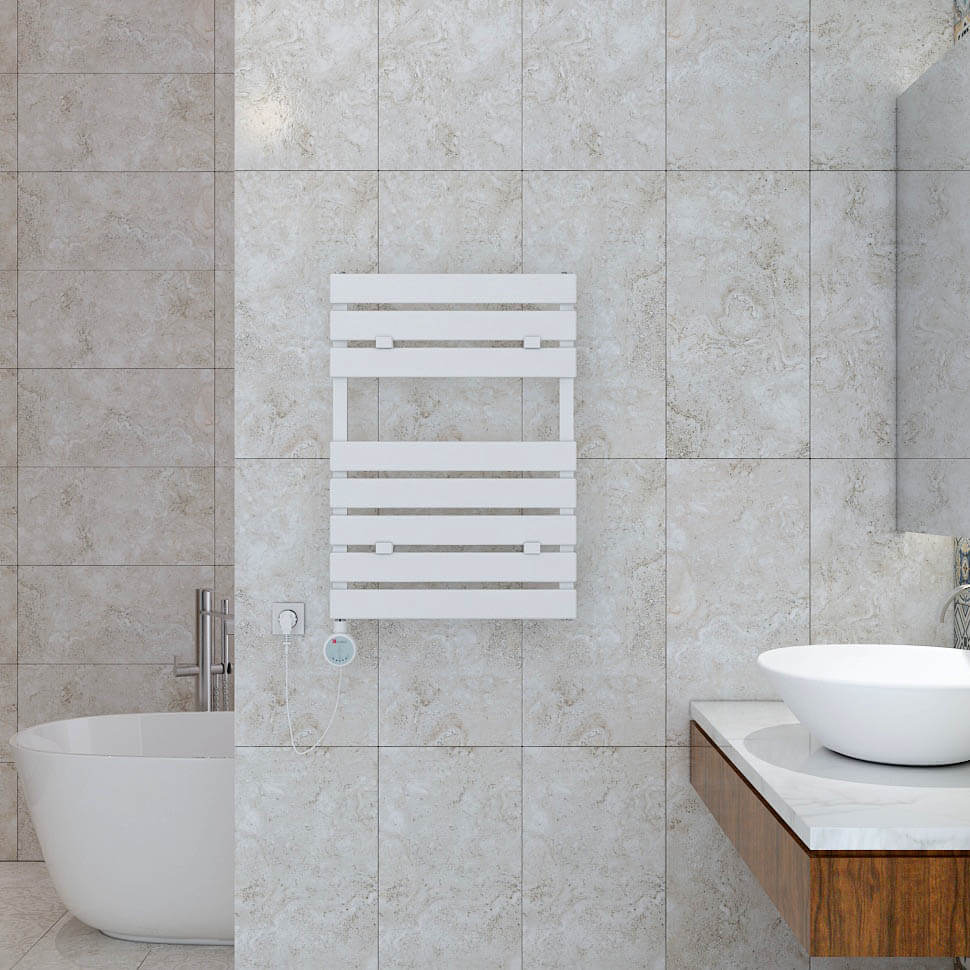 Plata Bath Elektrischer Handtuchtrockner 300 W Weiß 700 x 490 mm - Digital