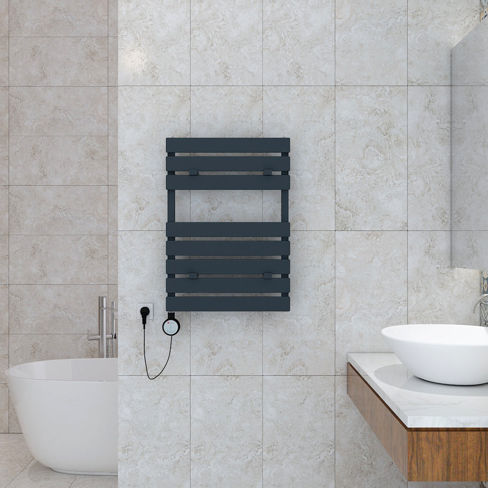 Plata Bath Elektrischer Handtuchtrockner 300 W Anthrazit 700 x 490 mm – Digital