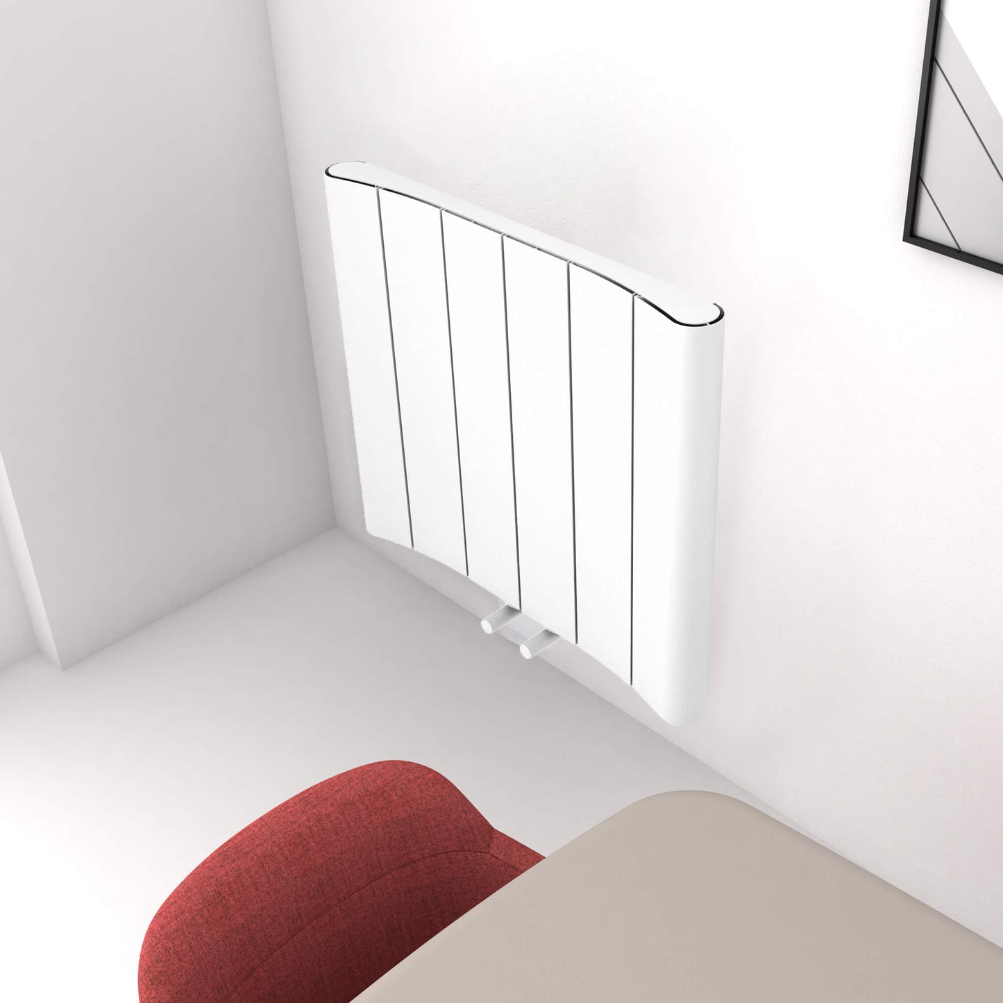 Carisa Curvy Aluminium-Heizkörper, horizontal, modernes Design, Weiß