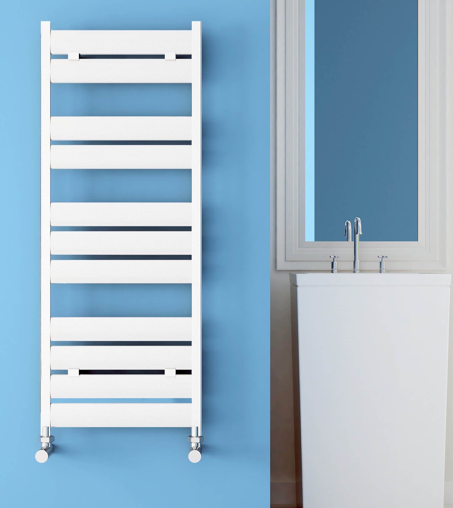 Carisa Soho Handtuchwärmer aus Aluminium, modernes Design, Weiß
