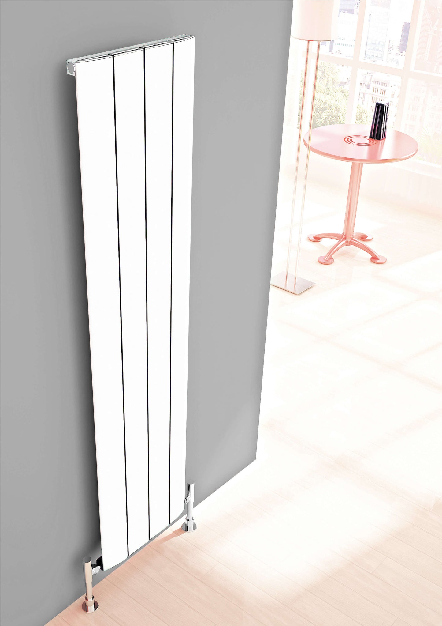Carisa Slim Vertikaler Aluminiumheizkörper Modernes Design Weiß