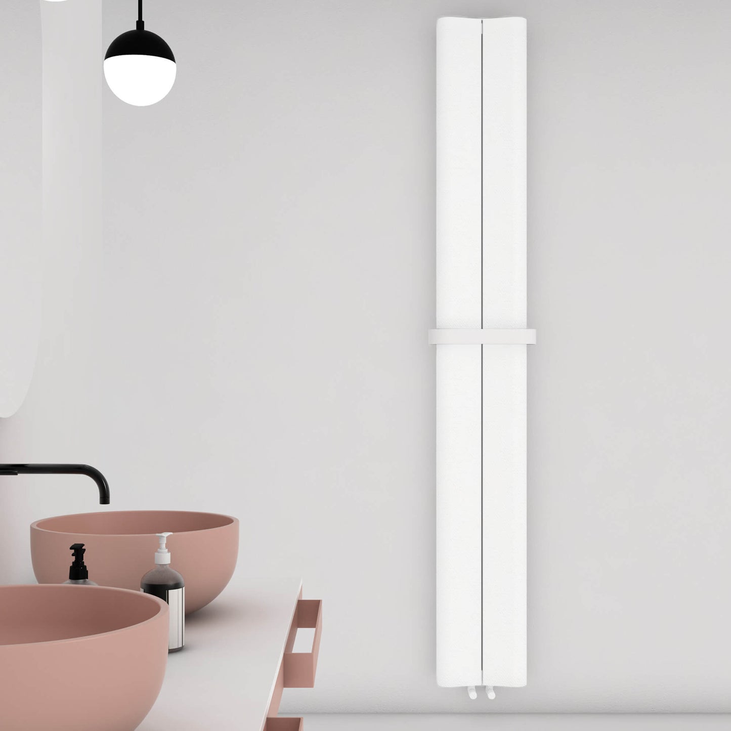 Carisa Curvy Bad-Handtuchwärmer aus Aluminium, modernes Design, Weiß