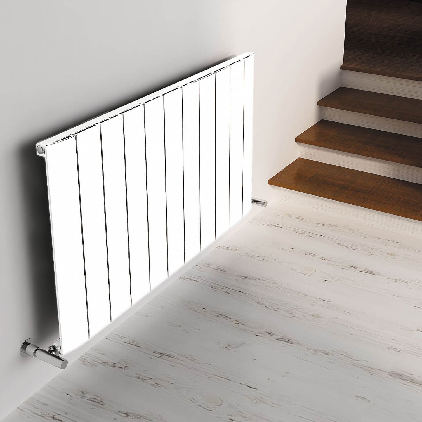 Carisa Slim Horizontaler Aluminium-Heizkörper, modernes Design, Weiß