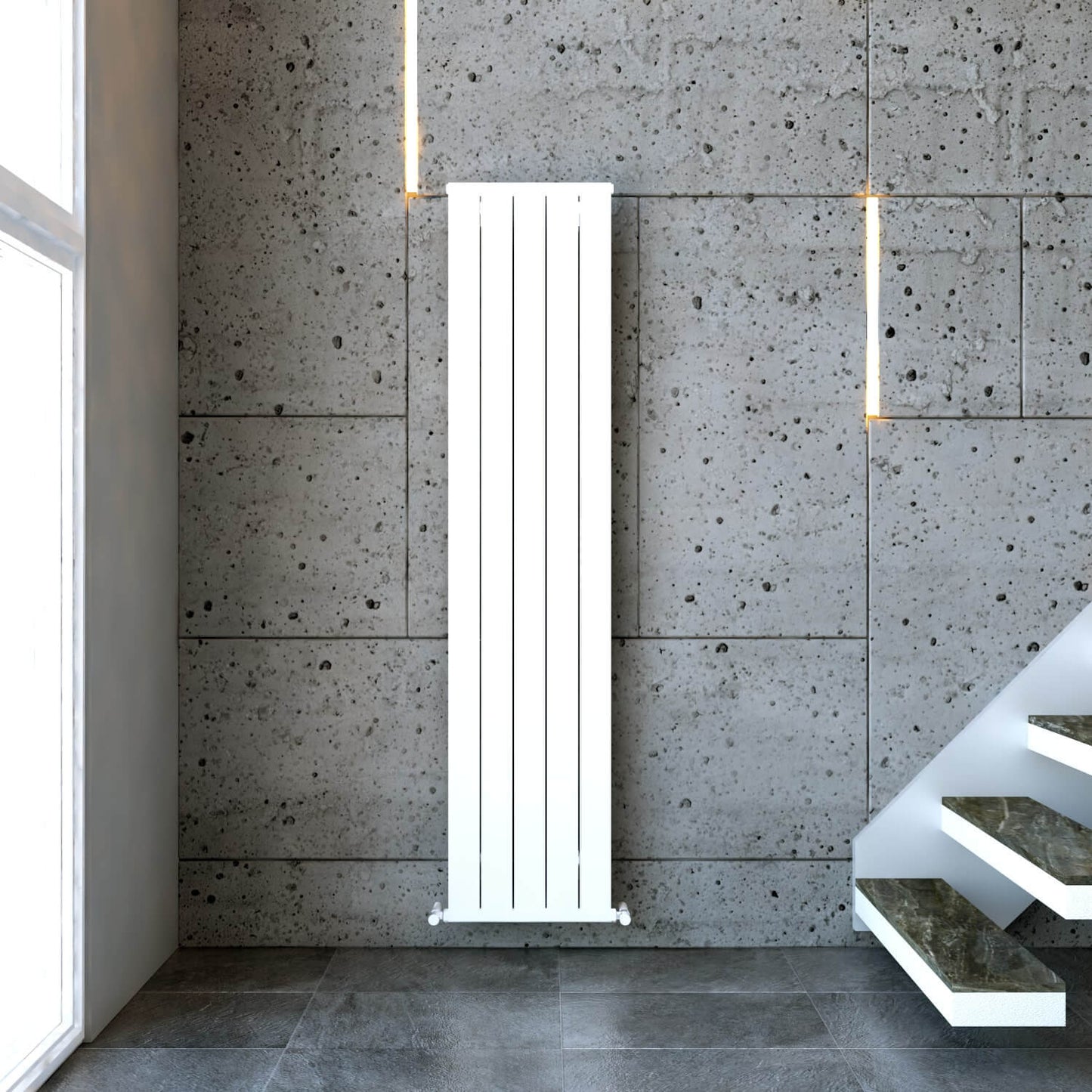 Carisa Mack Vertikaler Aluminium-Heizkörper, modernes Design, Weiß