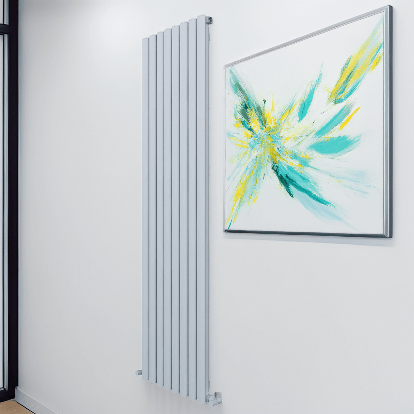 Carisa Tallis Vertikaler Aluminium-Heizkörper, modernes Design, Weiß