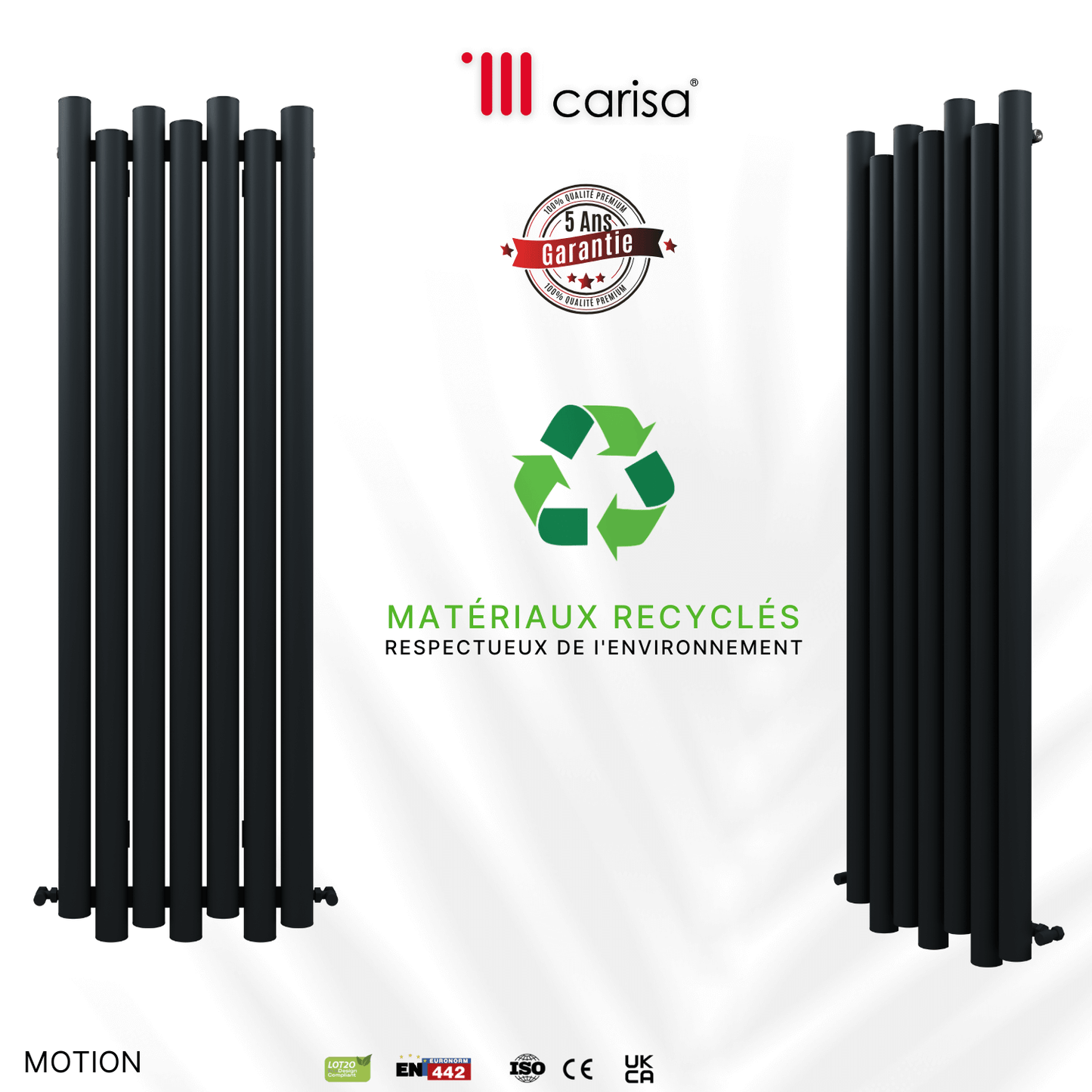 Carisa Motion Vertikaler Aluminium-Heizkörper, modernes Design, Anthrazit