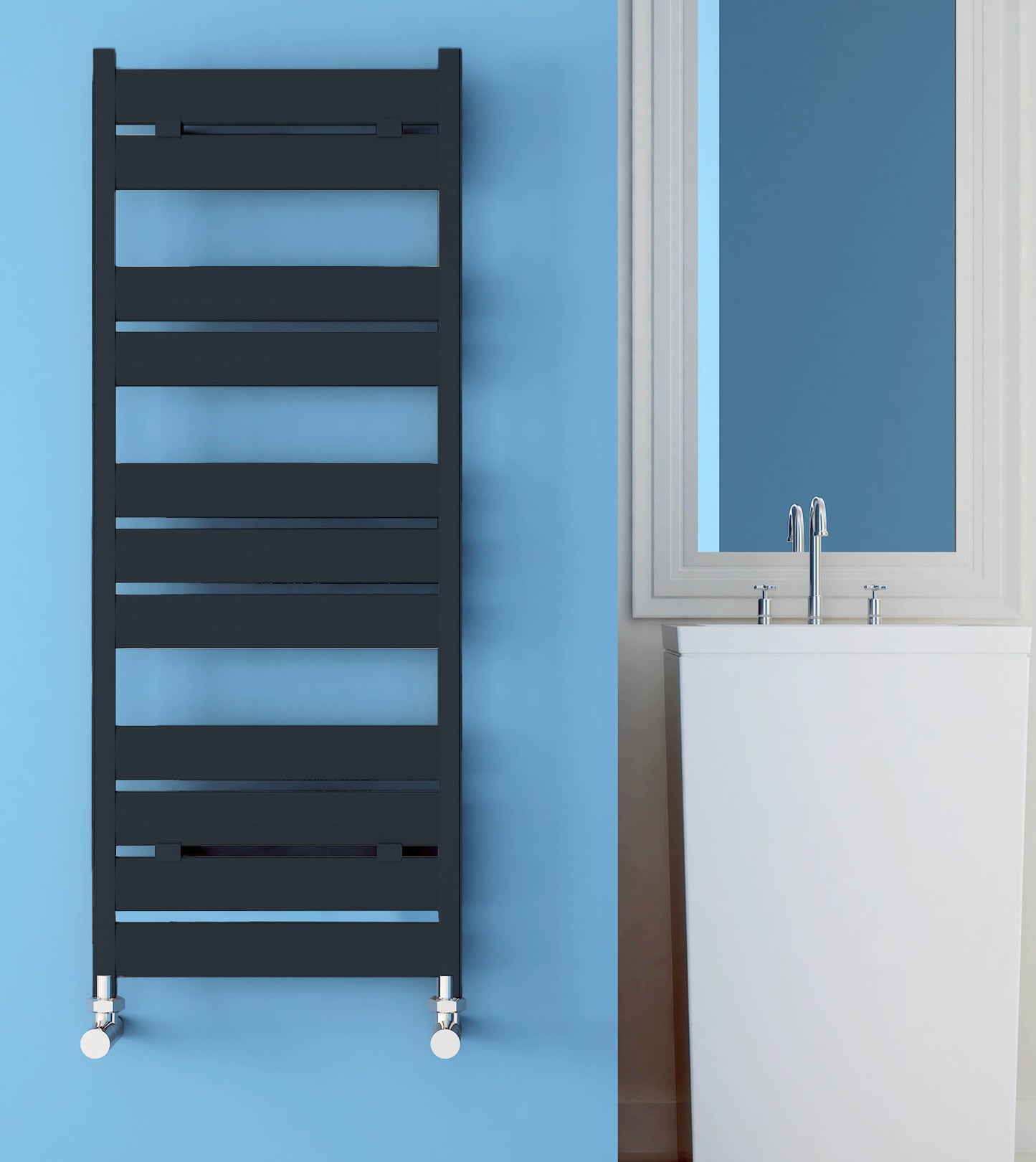 Carisa Soho Handtuchwärmer aus Aluminium, modernes Design, Anthrazit