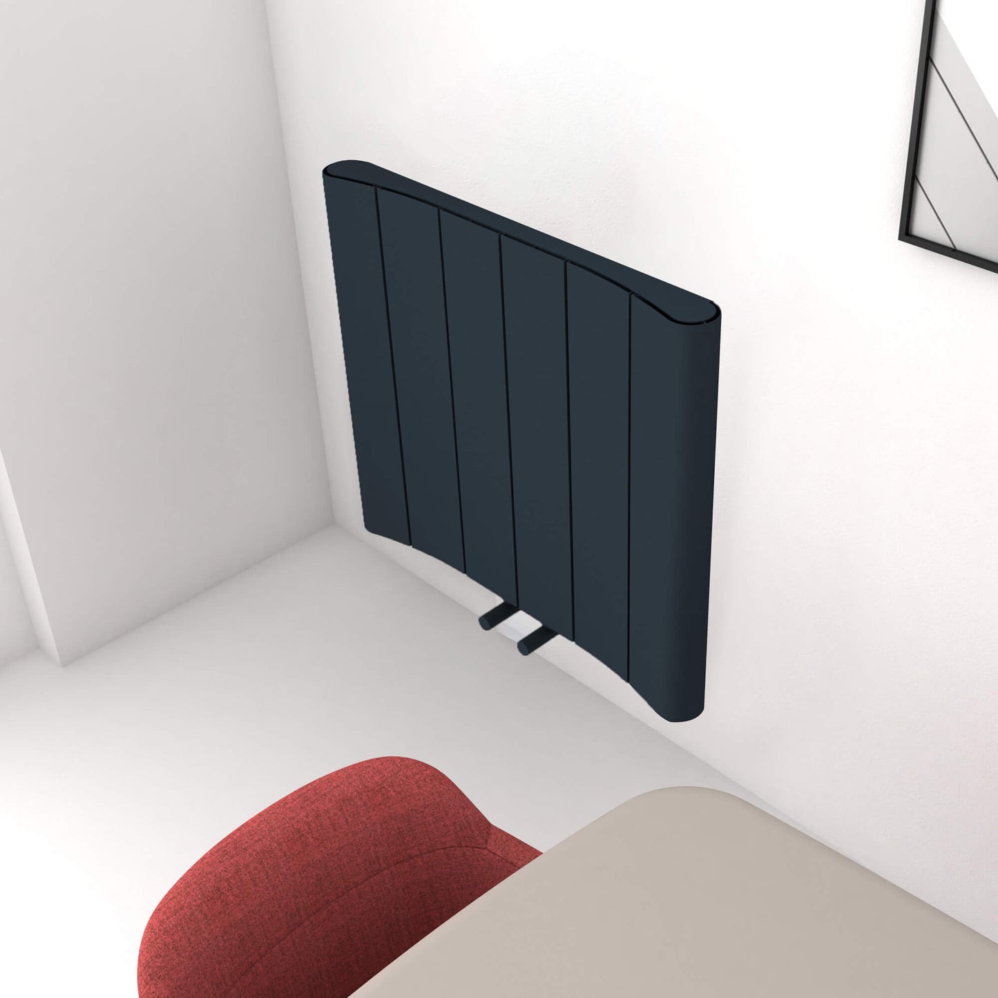 Carisa Curvy Horizontaler Aluminium-Heizkörper, modernes Design, Anthrazit