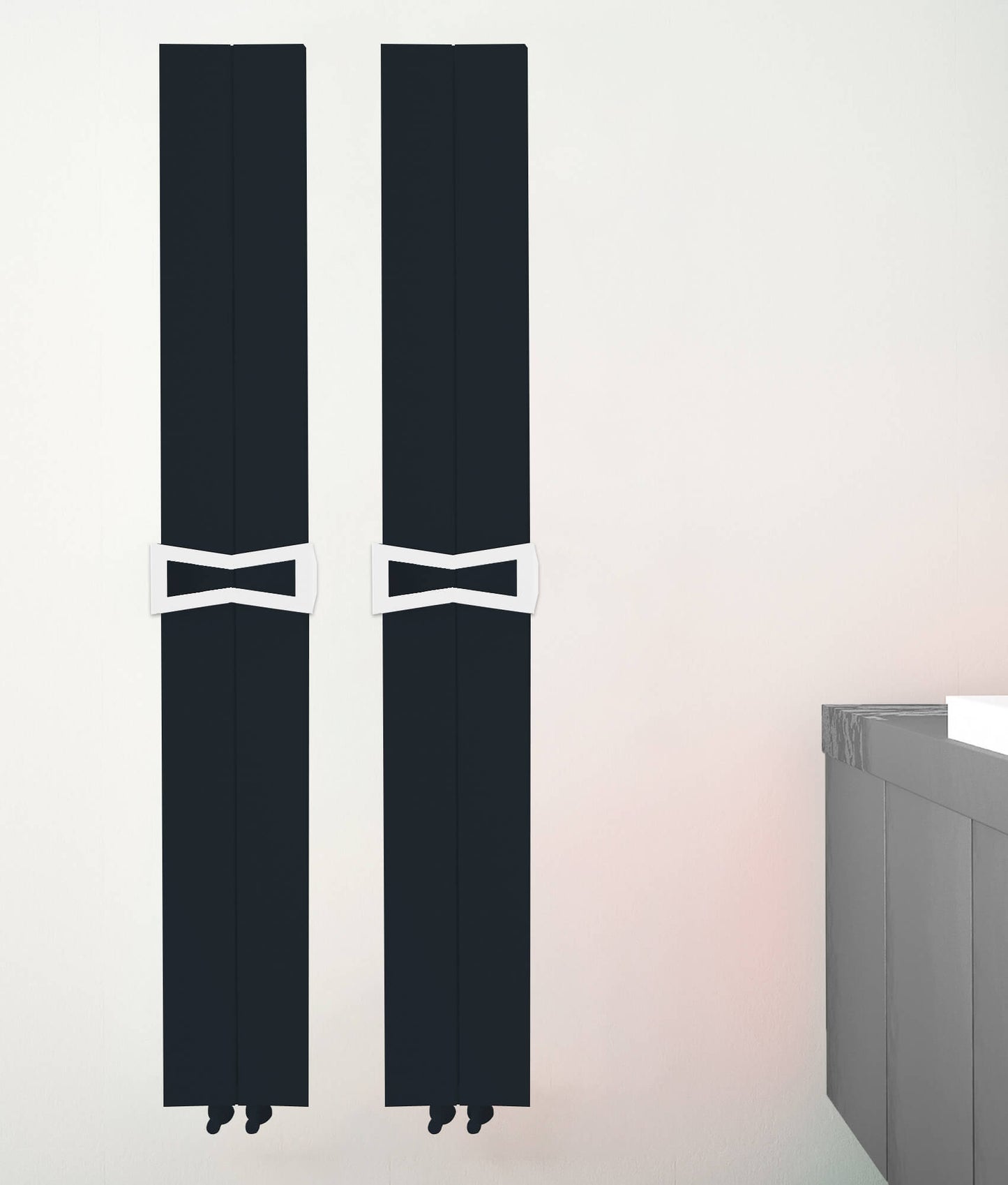 Carisa Papillion Bad-Handtuchwärmer aus Aluminium, modernes Design, Anthrazit