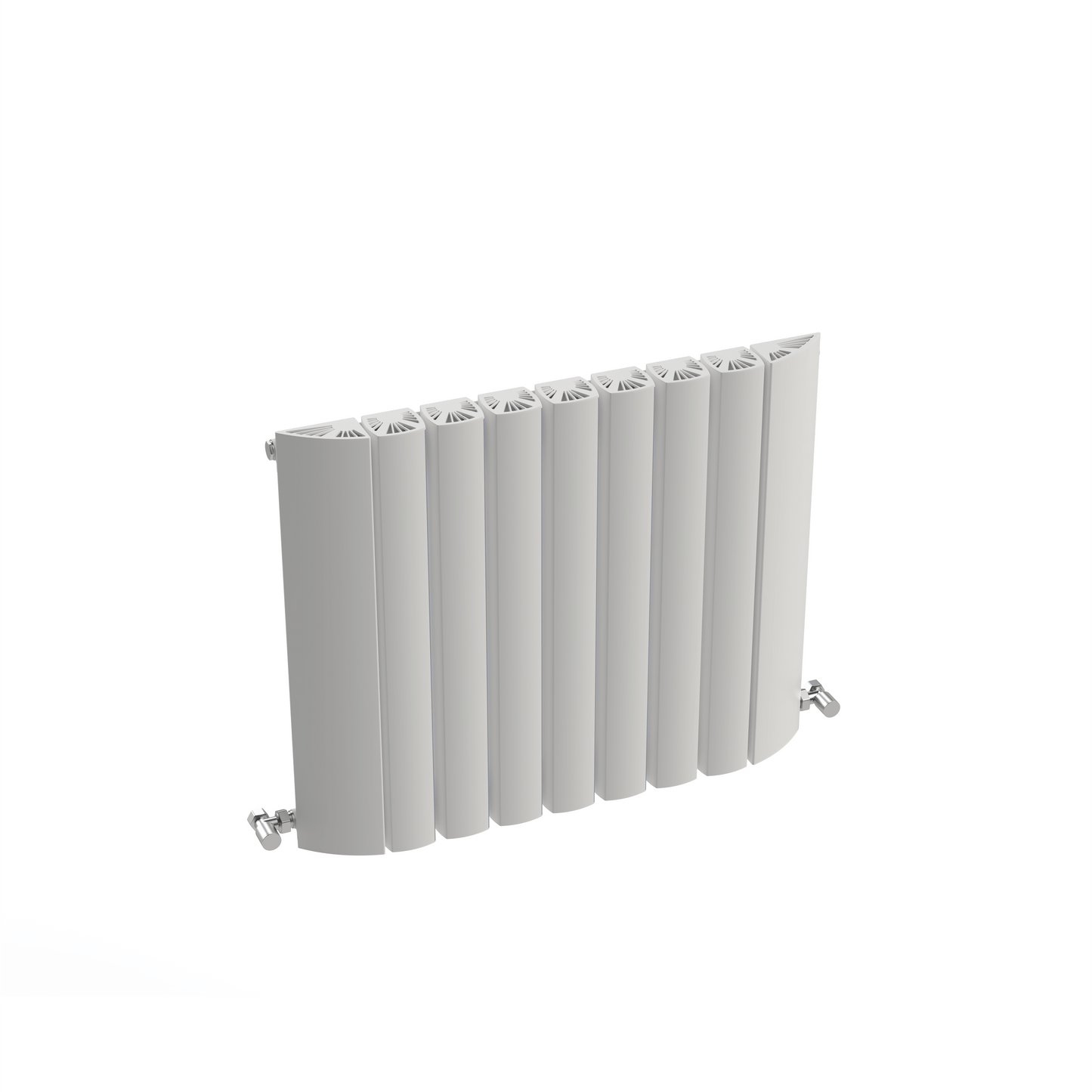 Carisa Gaia Horizontaler Aluminium-Heizkörper, modernes Design, Weiß