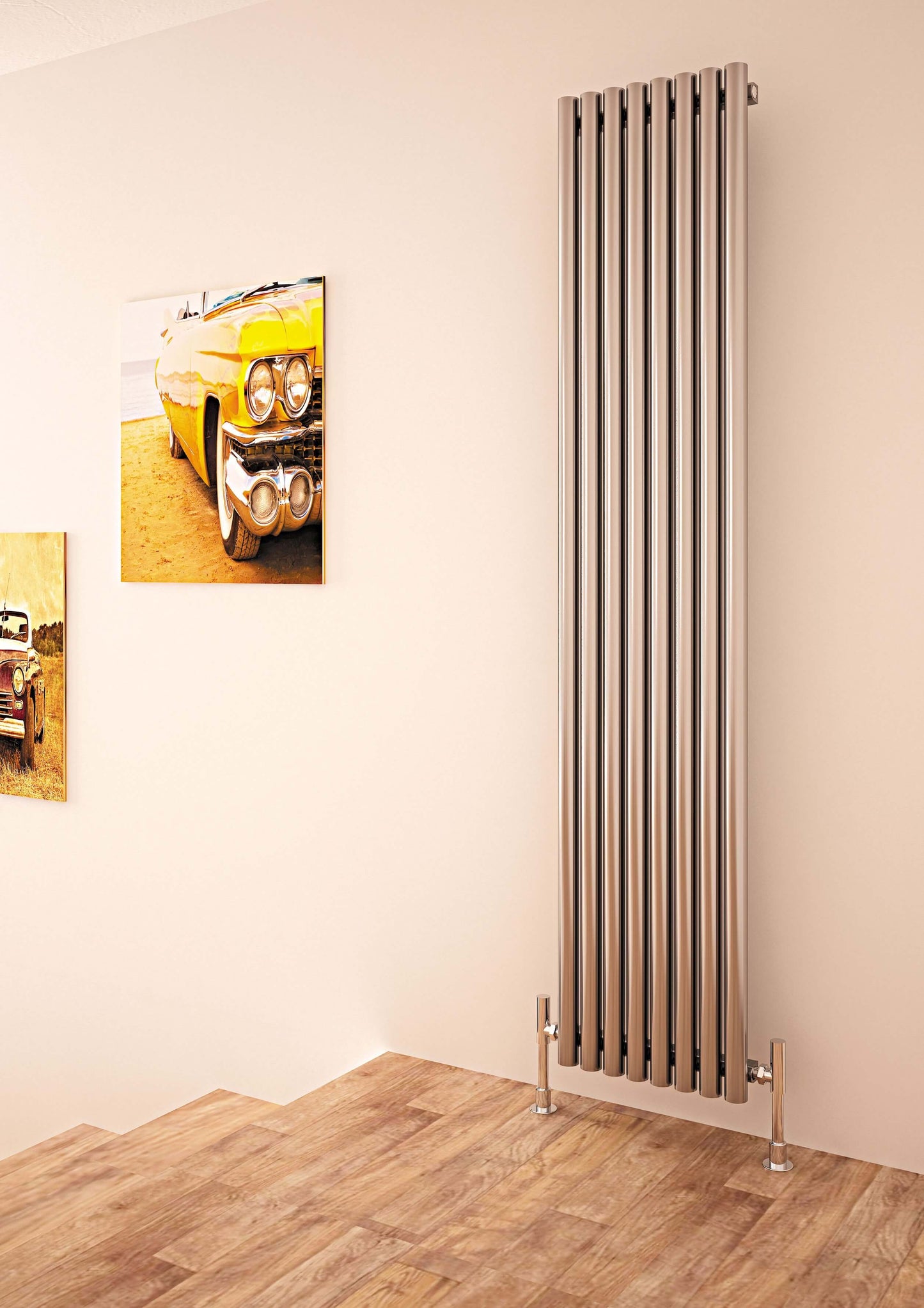 Carisa Versailles Edelstahl-Heizkörper, vertikal, modernes Design, hochglanzpoliert