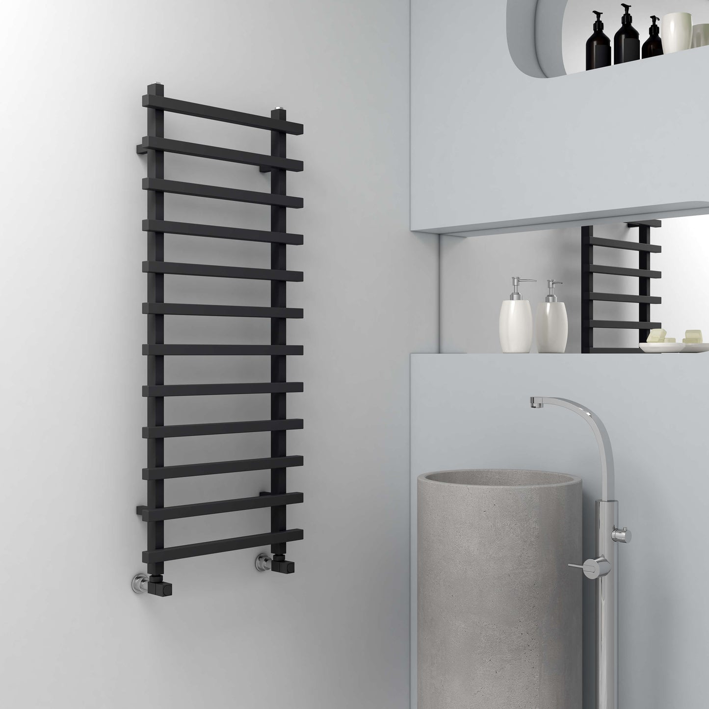 Carisa Baron L Handtuchwärmer aus Aluminium, modernes Design, Anthrazit