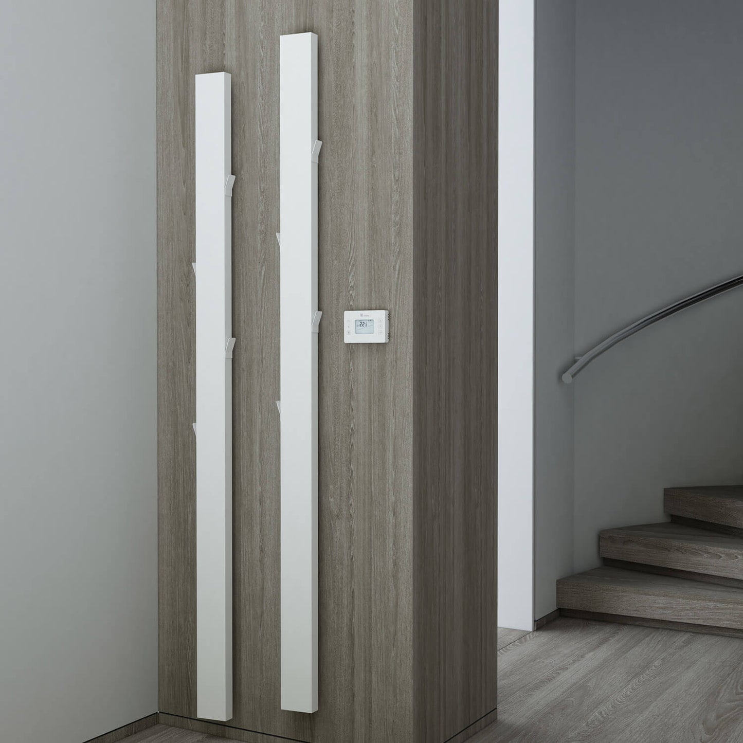 Carisa Boreas Notus S Vertikaler elektrischer Heizkörper, modernes Design, Weiß