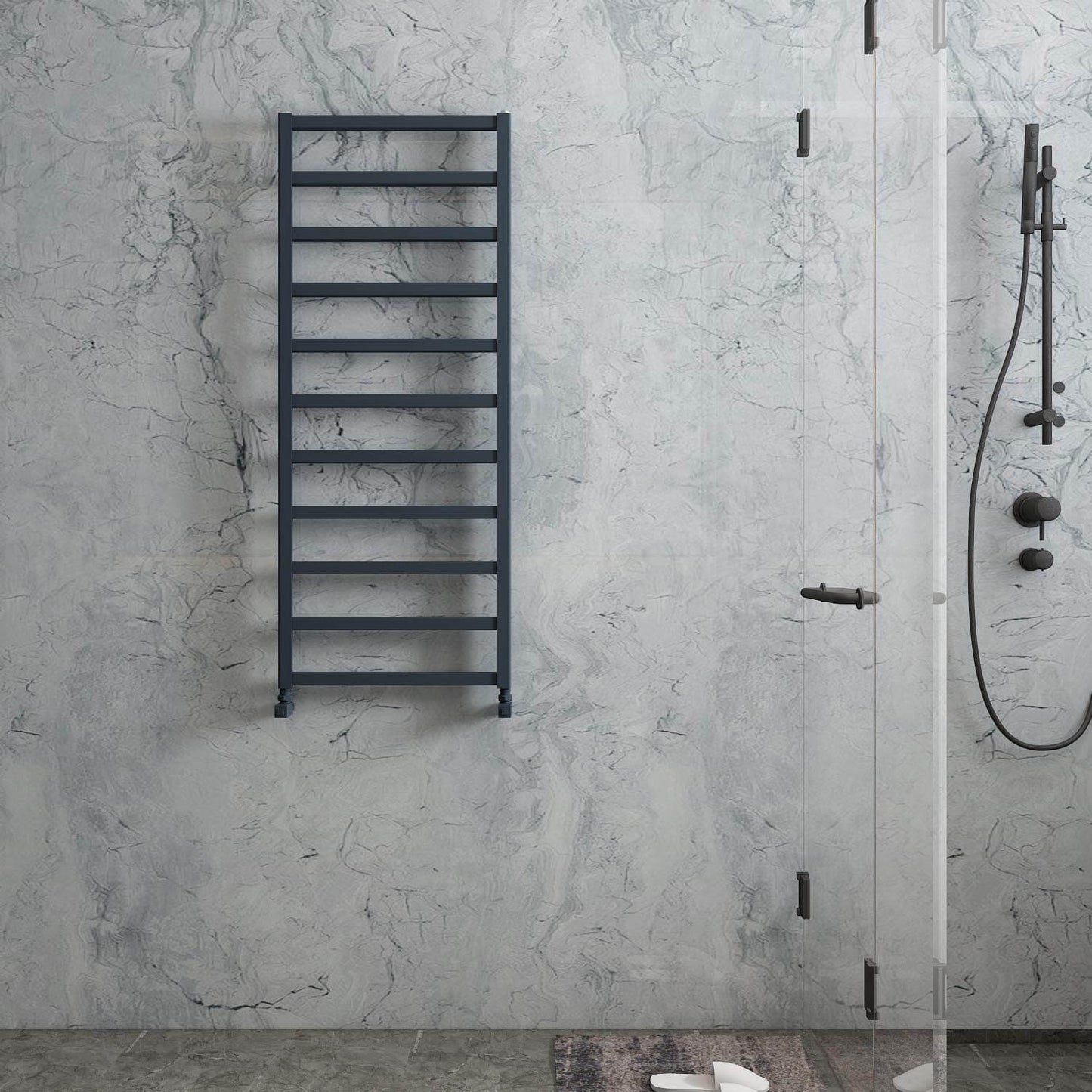 Carisa Burton Handtuchwärmer aus Aluminium, modernes Design, Anthrazit