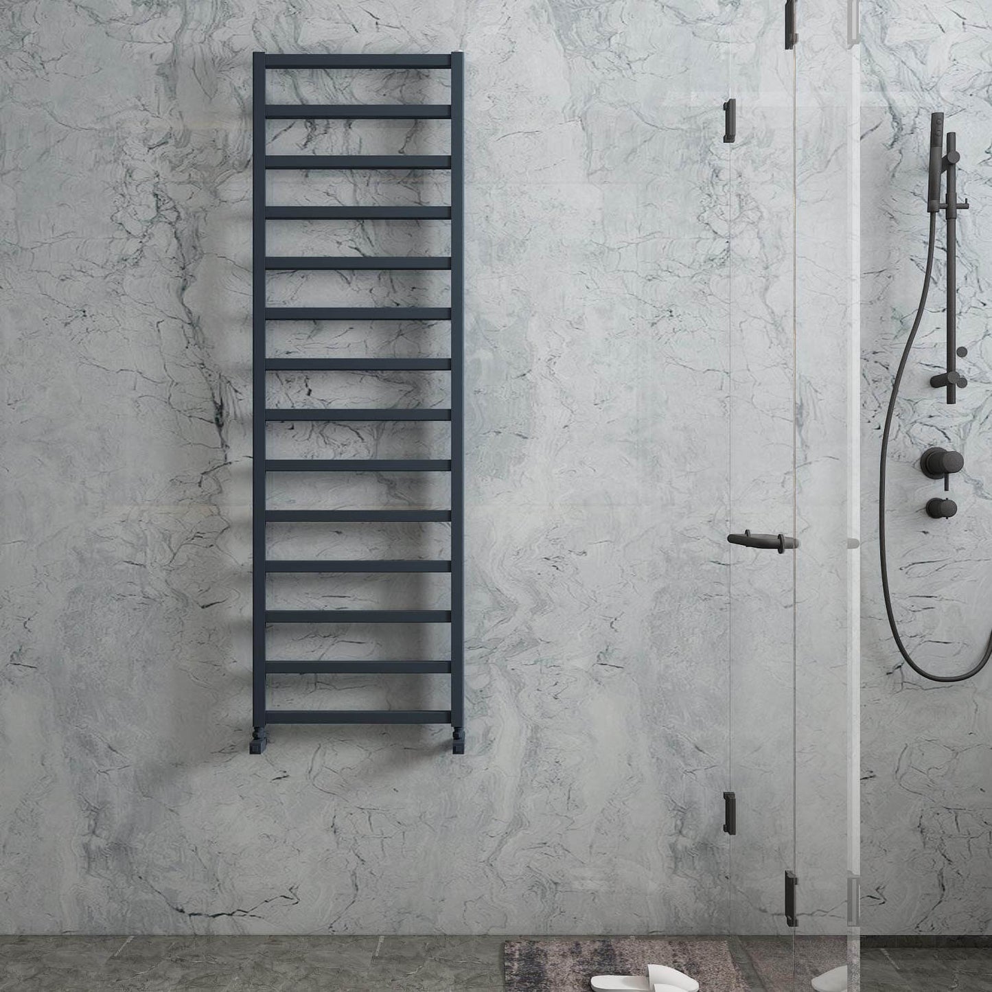 Carisa Burton Handtuchwärmer aus Aluminium, modernes Design, Anthrazit