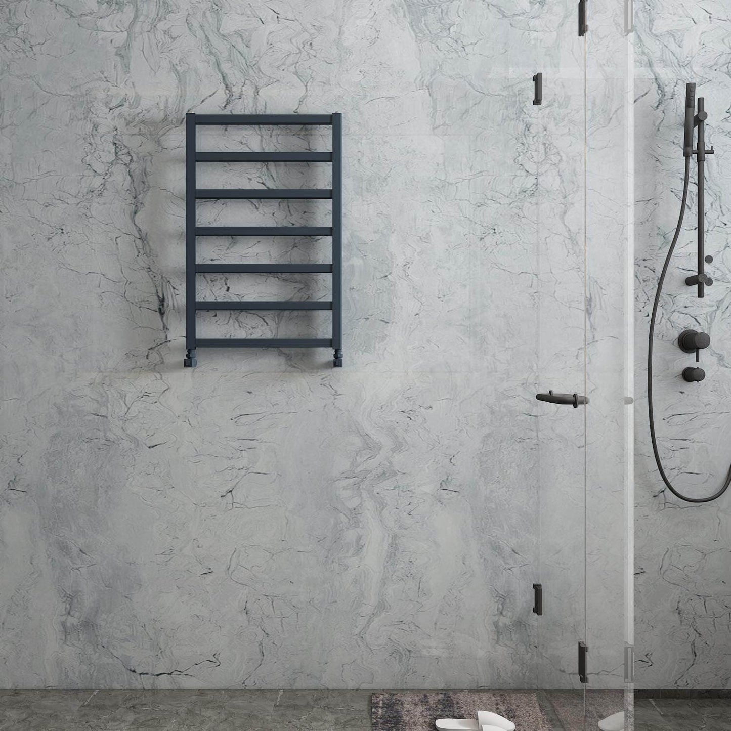 Carisa Burton Handtuchwärmer aus Aluminium, modernes Design, Anthrazit