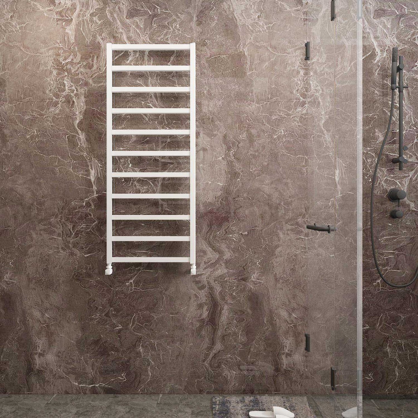 Carisa Burton Handtuchwärmer aus Aluminium, modernes Design, Weiß