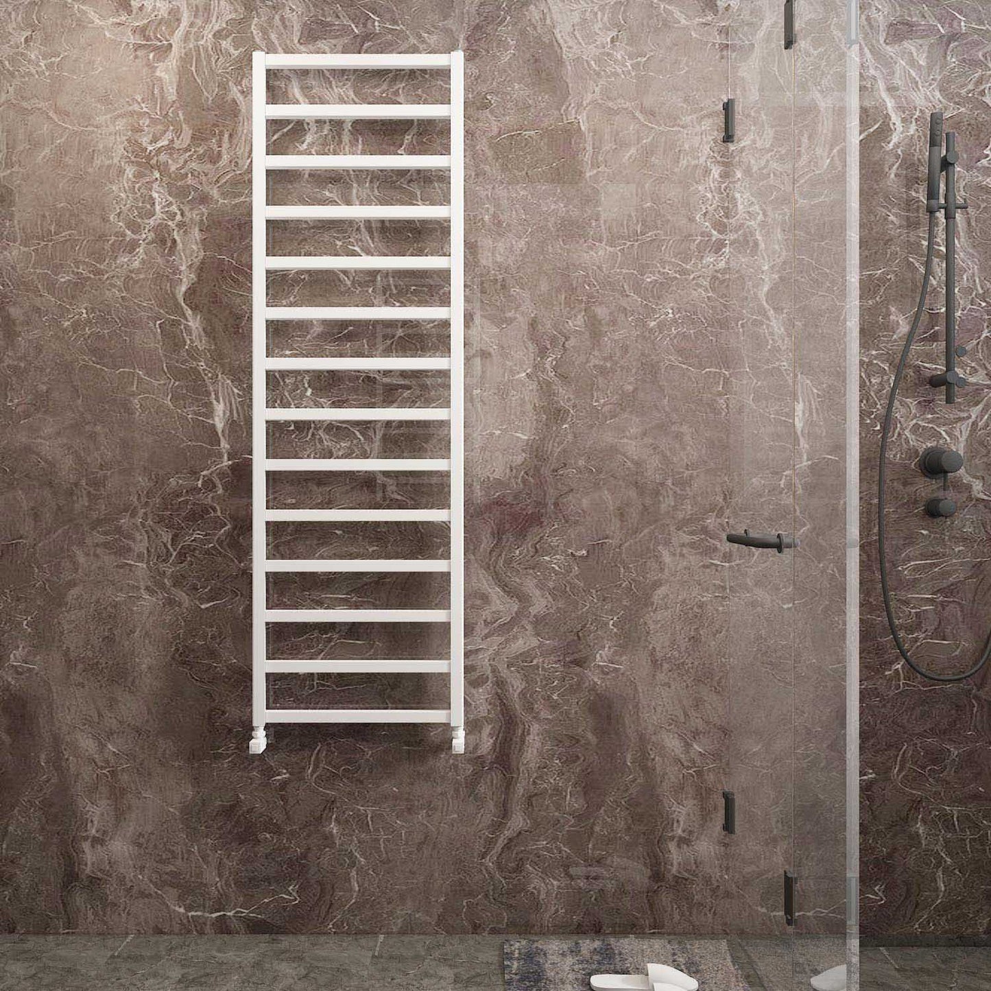 Carisa Burton Handtuchwärmer aus Aluminium, modernes Design, Weiß