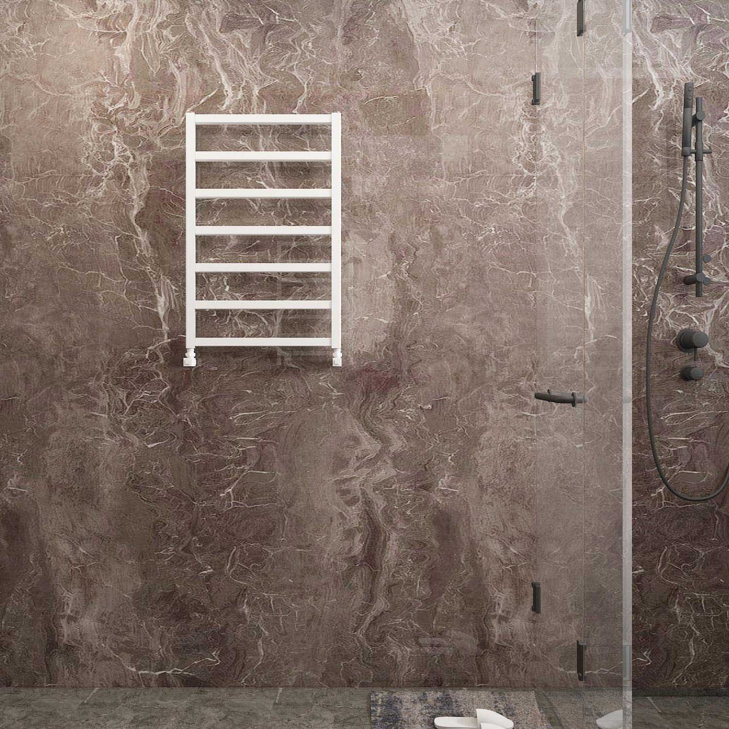 Carisa Burton Handtuchwärmer aus Aluminium, modernes Design, Weiß