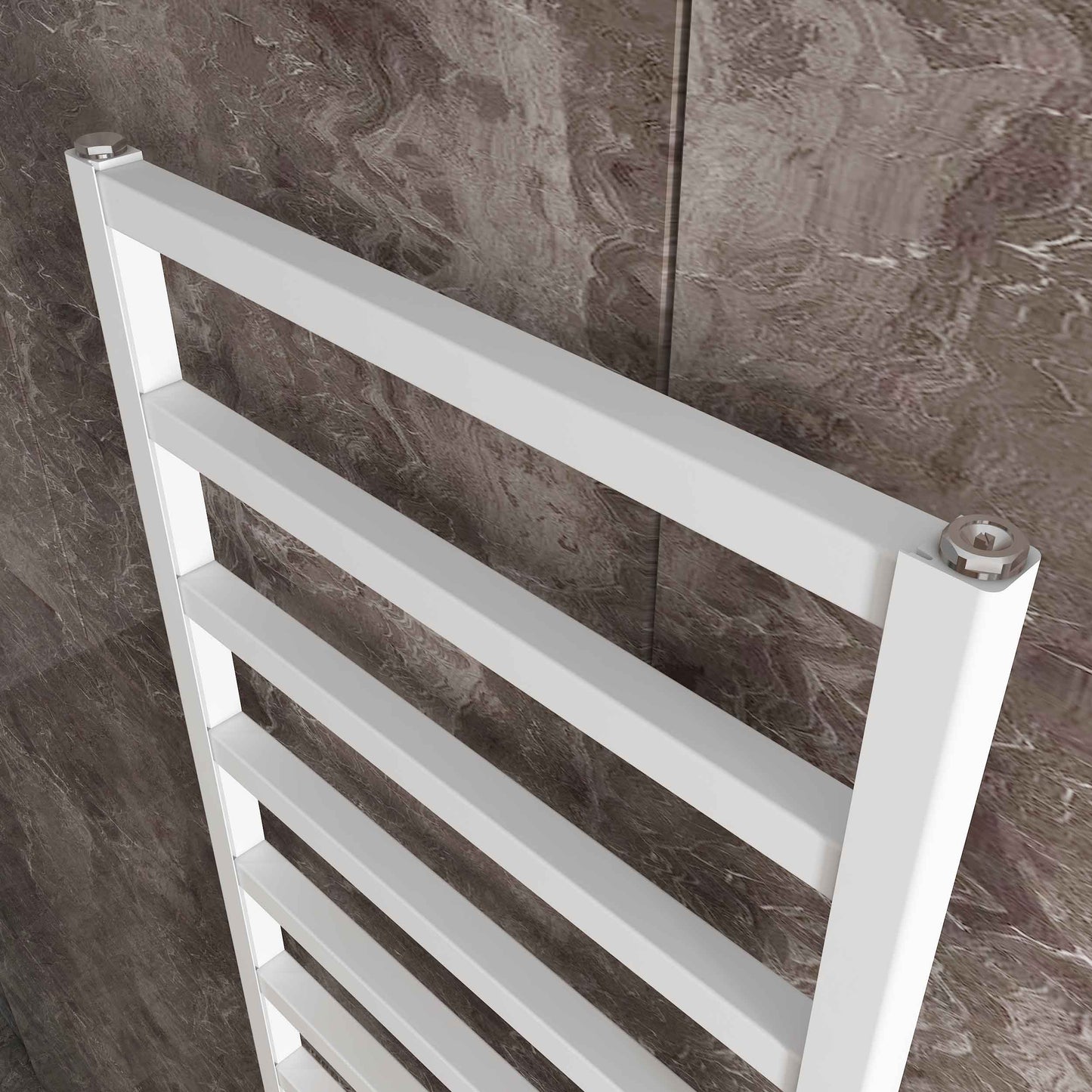 Carisa Burton Handtuchwärmer aus Aluminium, modernes Design, Weiß