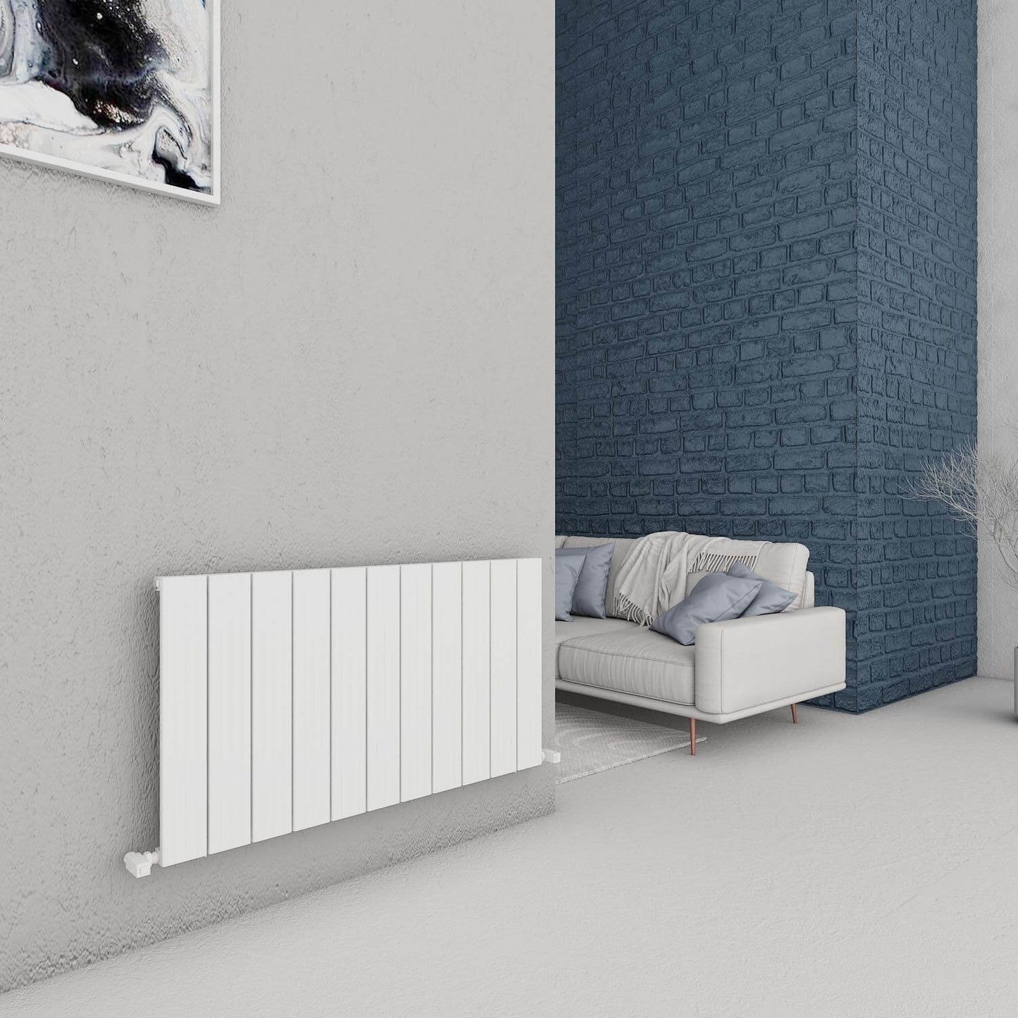 Carisa Chambord Horizontaler Aluminium-Heizkörper, modernes Design, Weiß