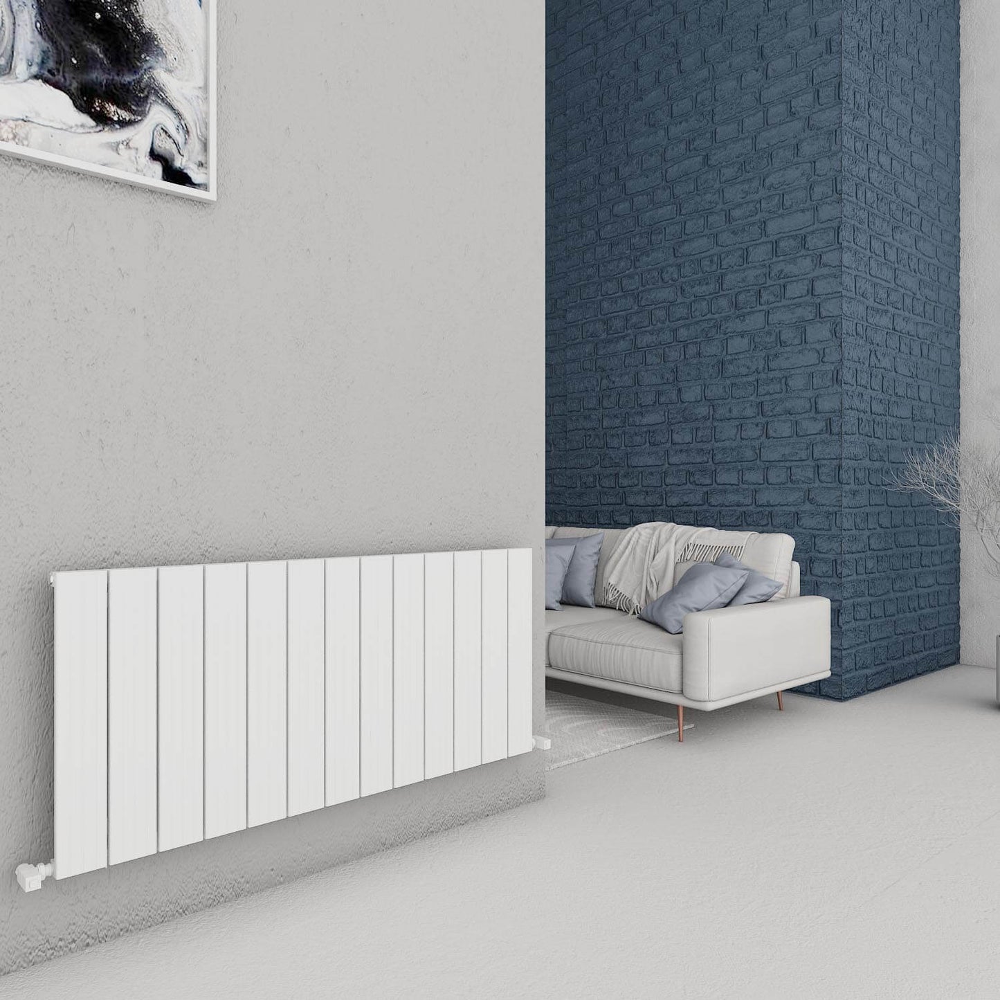 Carisa Chambord Horizontaler Aluminium-Heizkörper, modernes Design, Weiß