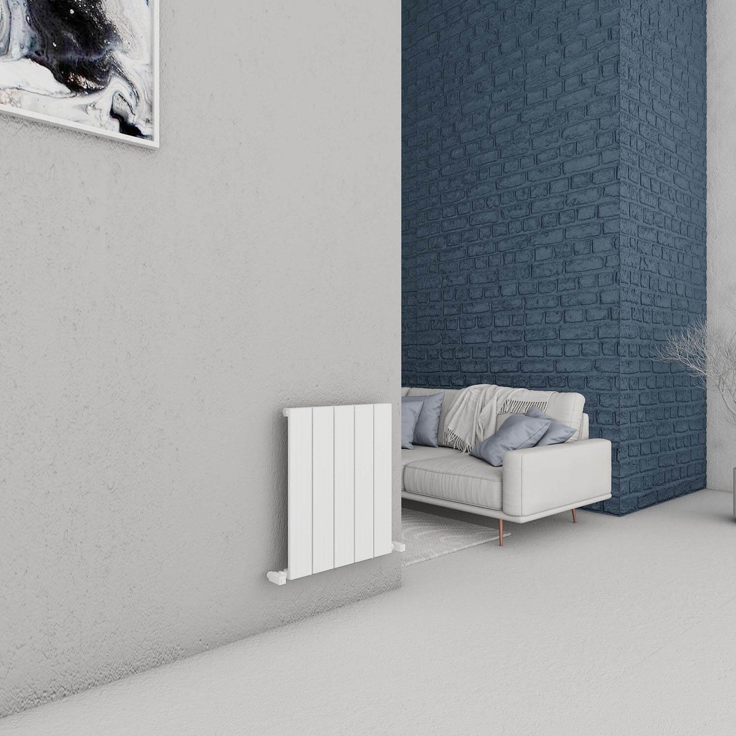 Carisa Chambord Horizontaler Aluminium-Heizkörper, modernes Design, Weiß